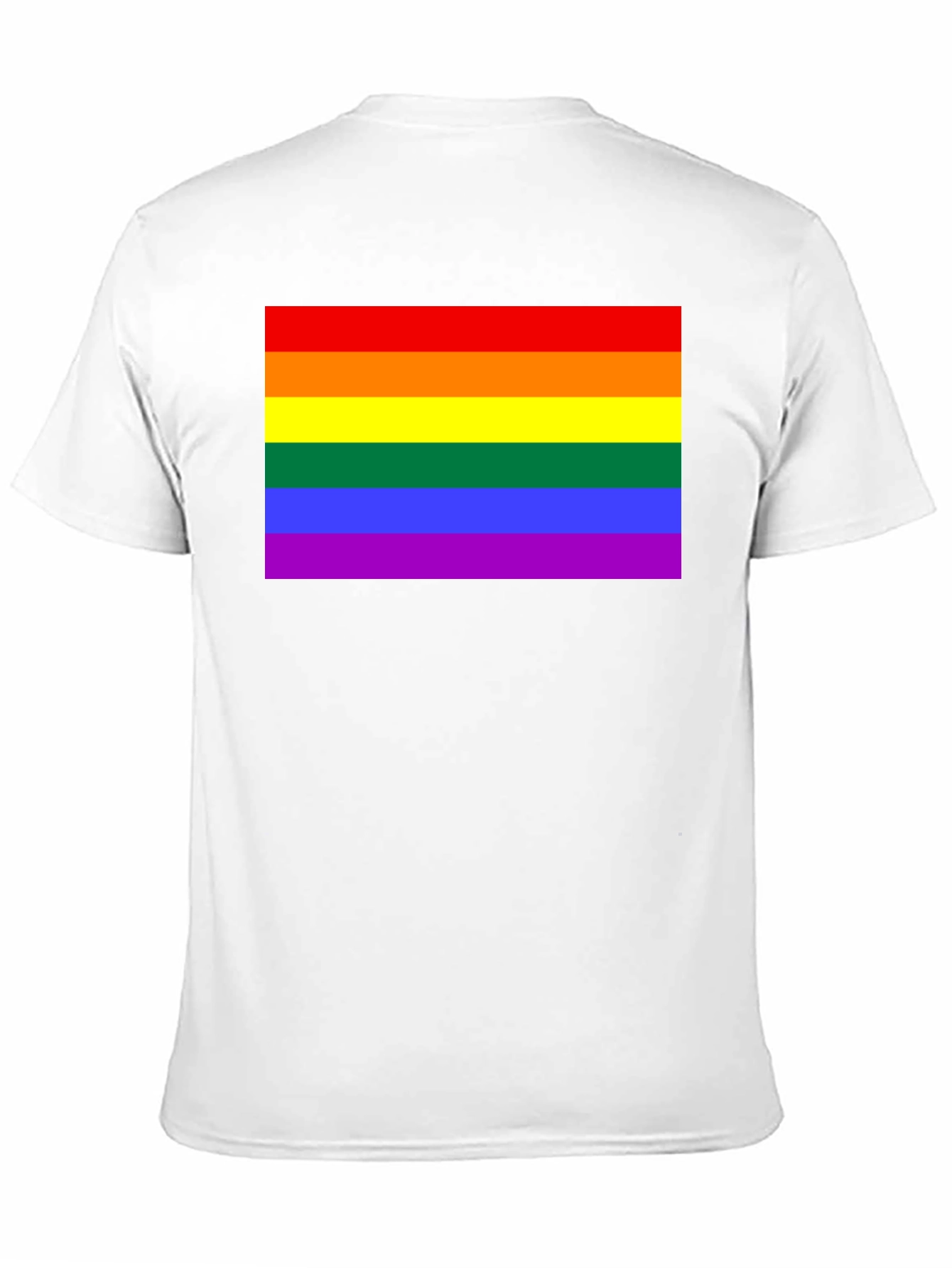 Pride Flag Graphic Tee - Black Cotton Blend
