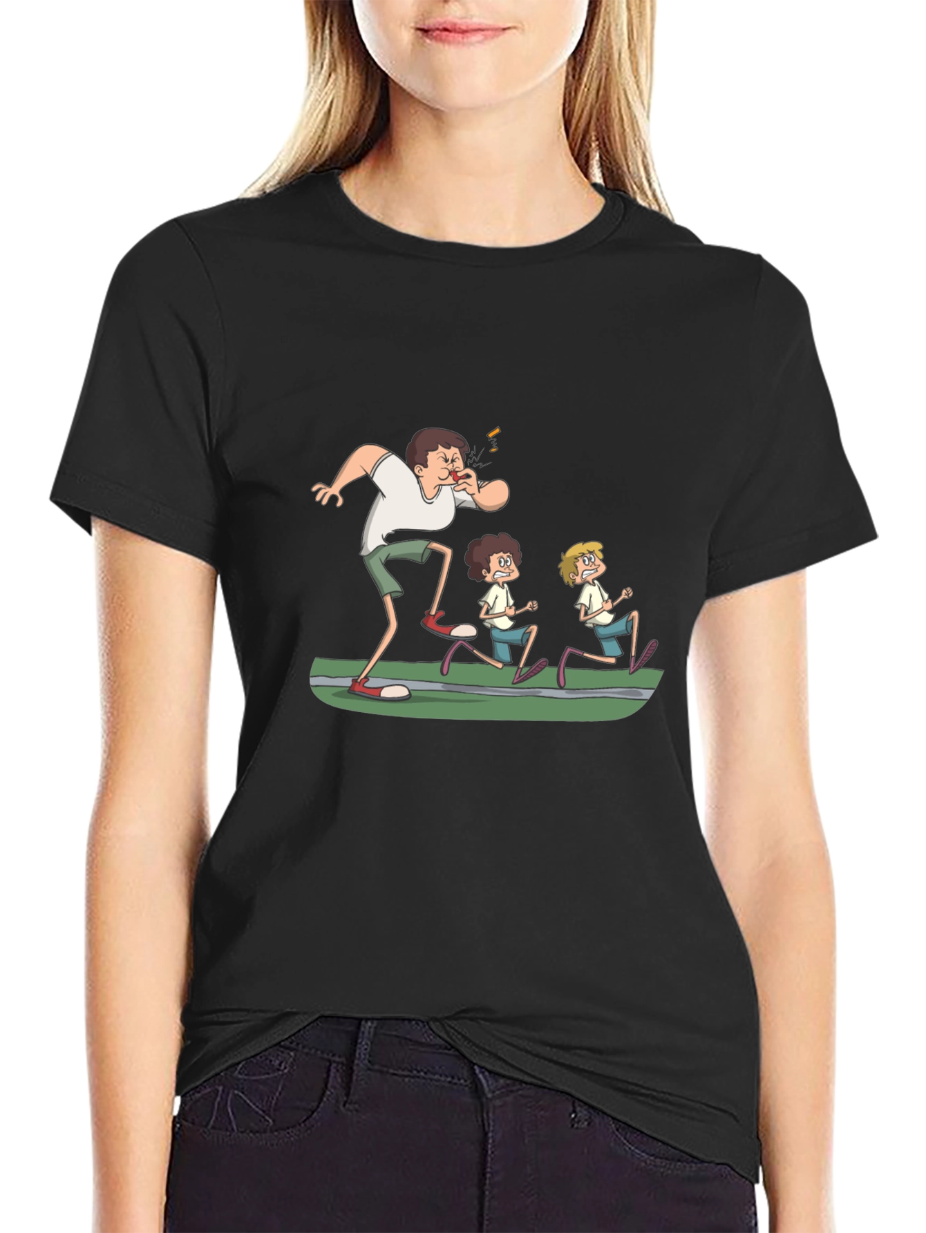 Cartoon Graphic Black T-Shirt