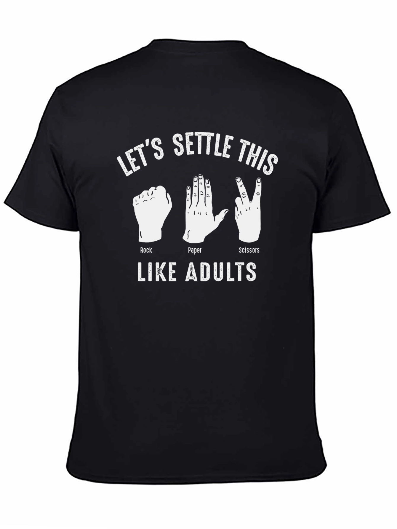 Rock Paper Scissors Adulting Black T-Shirt