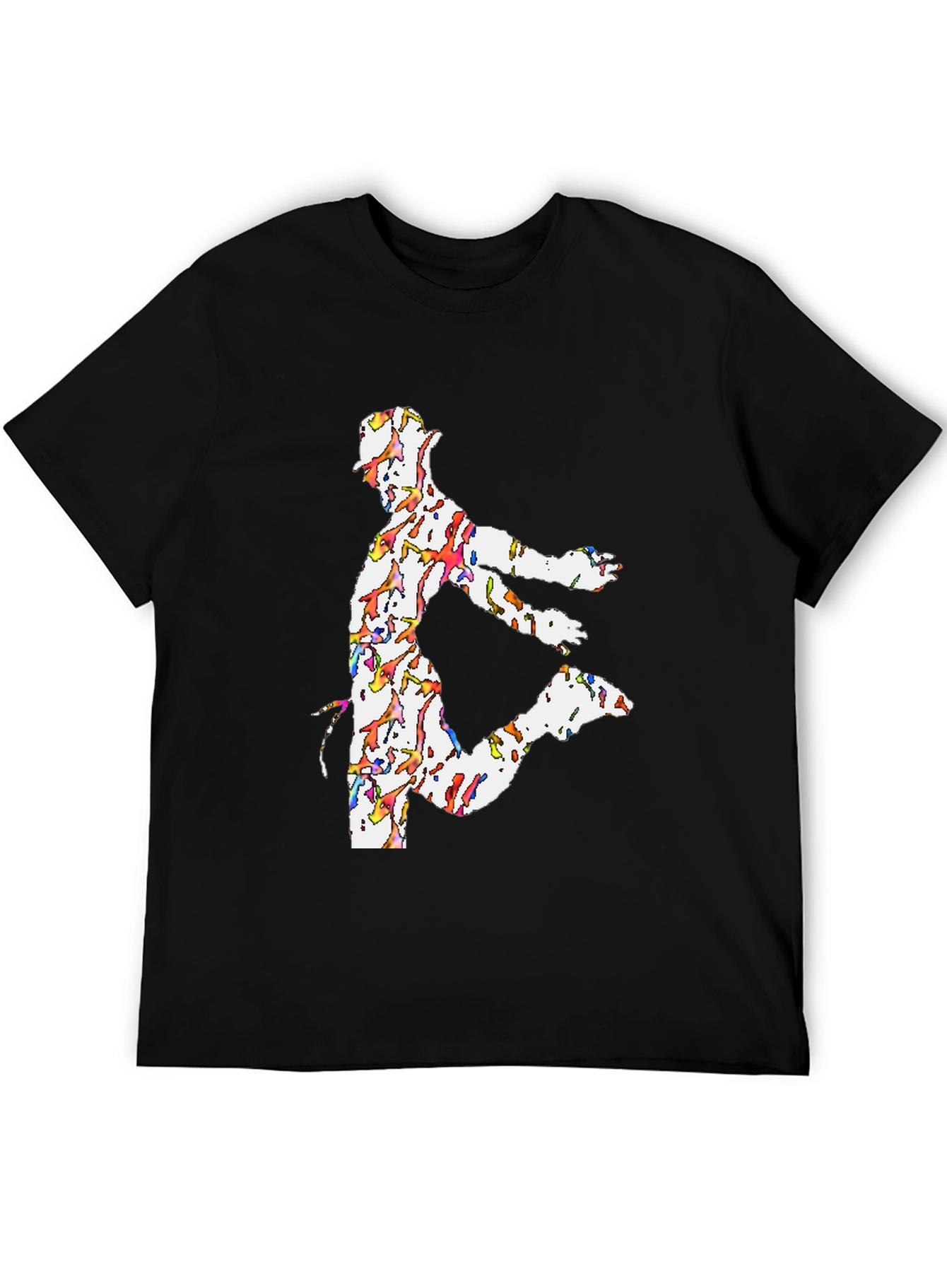 Dancing Man Graphic Tee - Black
