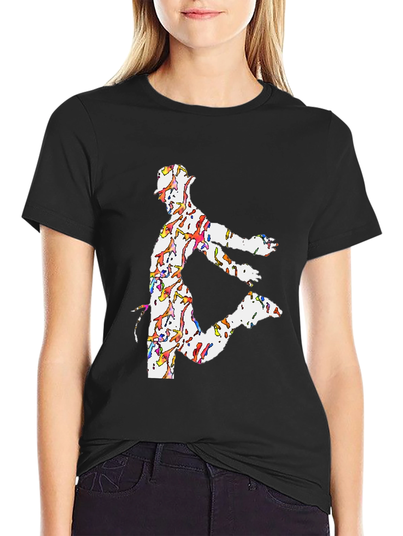 Dancing Man Graphic Tee - Black