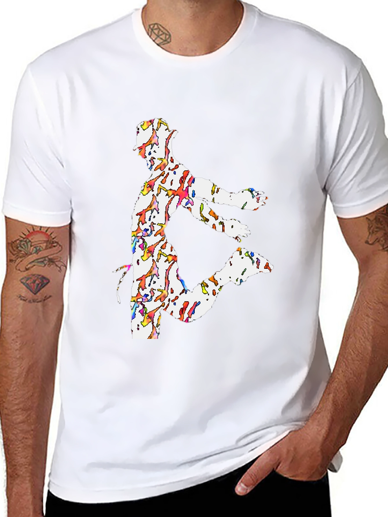 Dancing Man Graphic Tee - Black