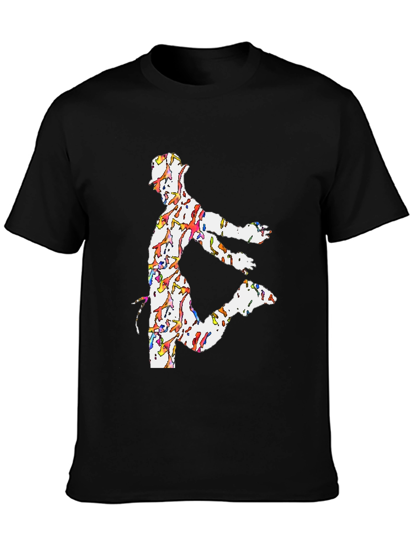 Dancing Man Graphic Tee - Black