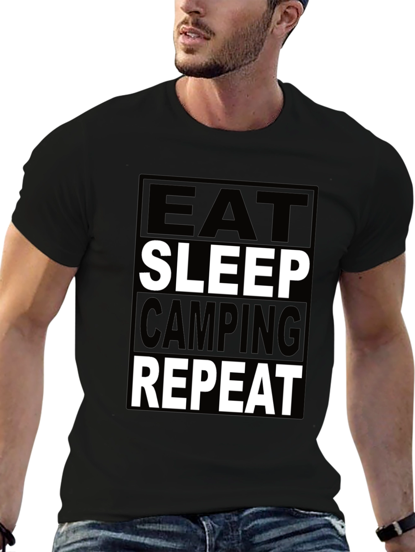 Eat Sleep Camping Repeat Graphic Tee