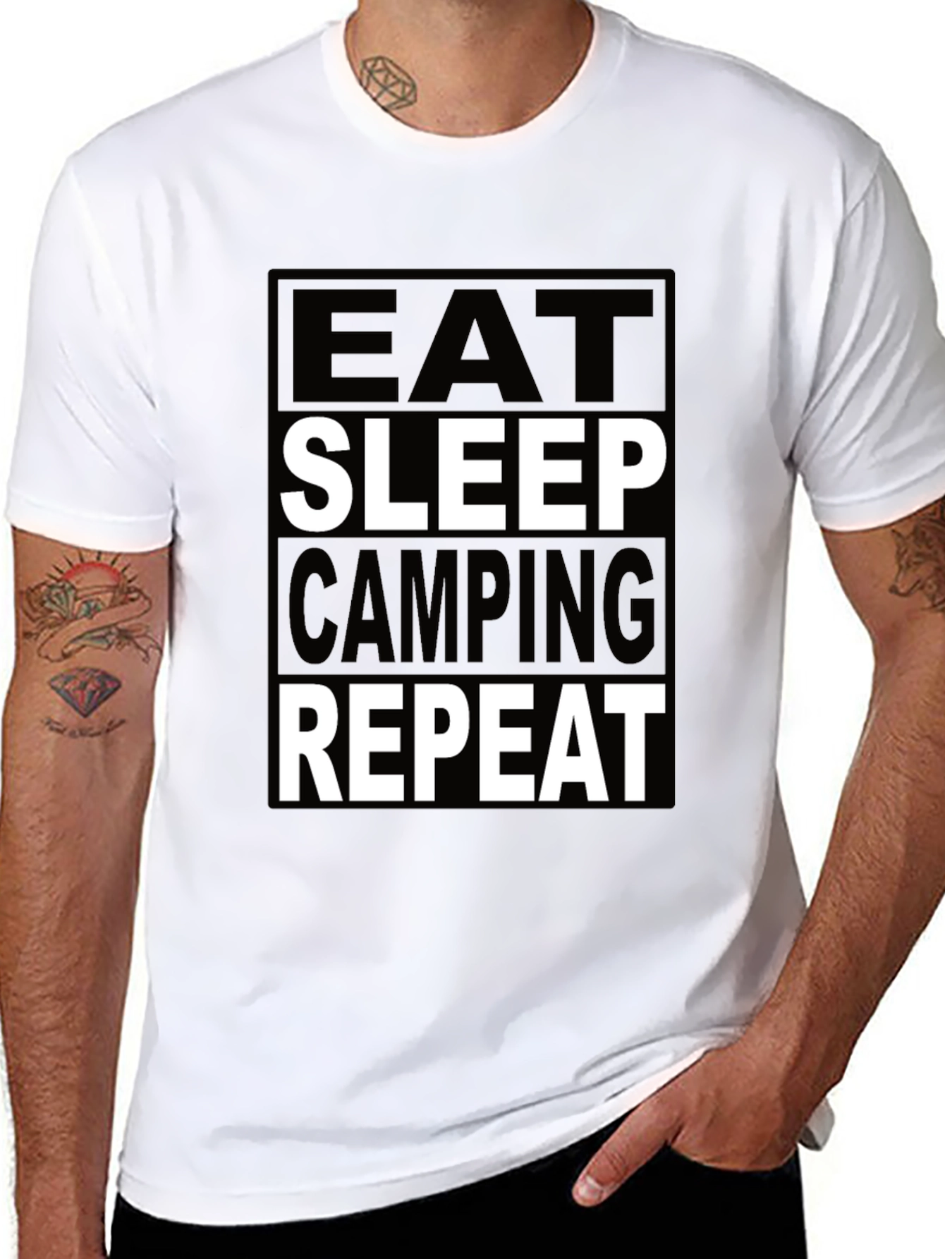 Eat Sleep Camping Repeat Graphic Tee
