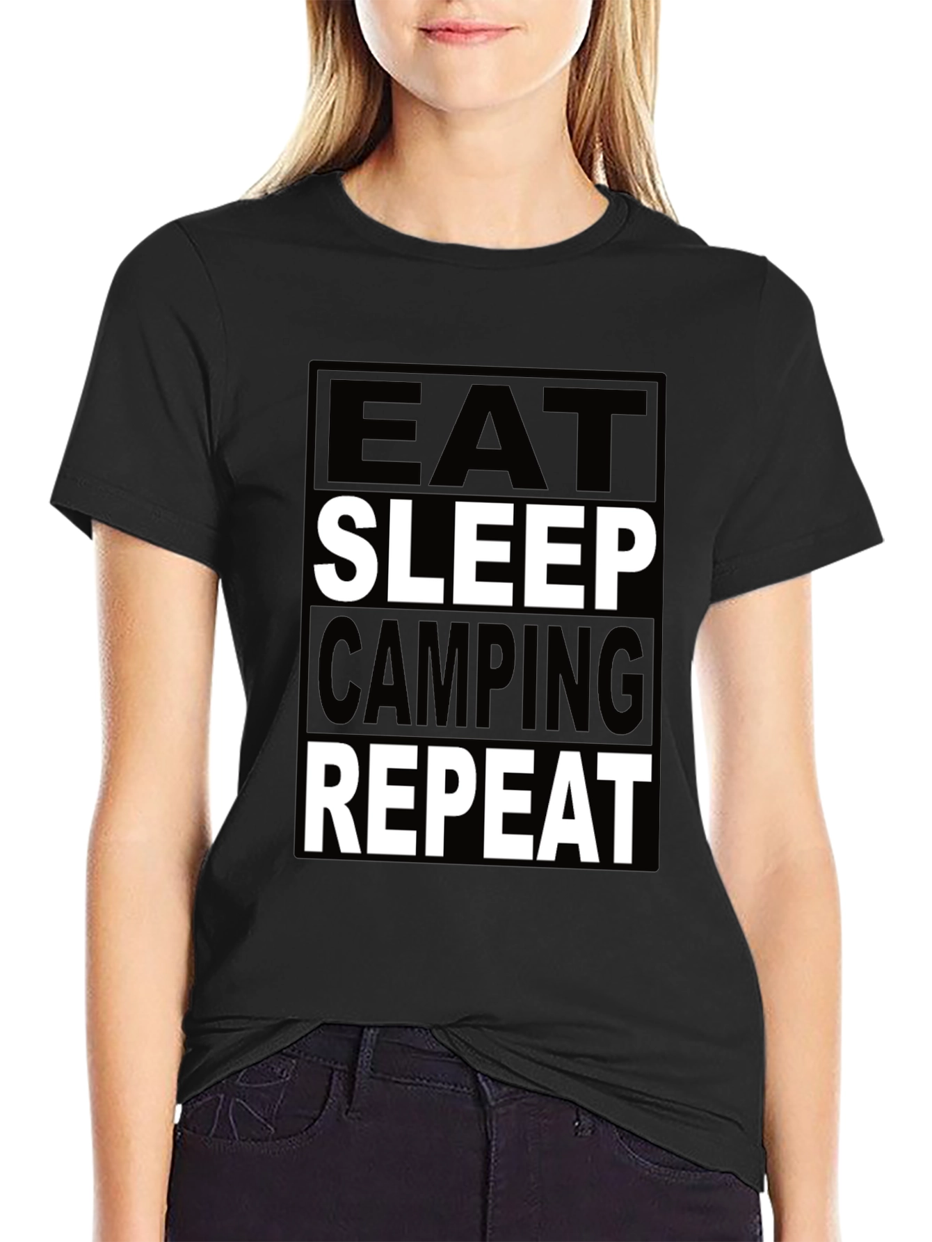 Eat Sleep Camping Repeat Graphic Tee