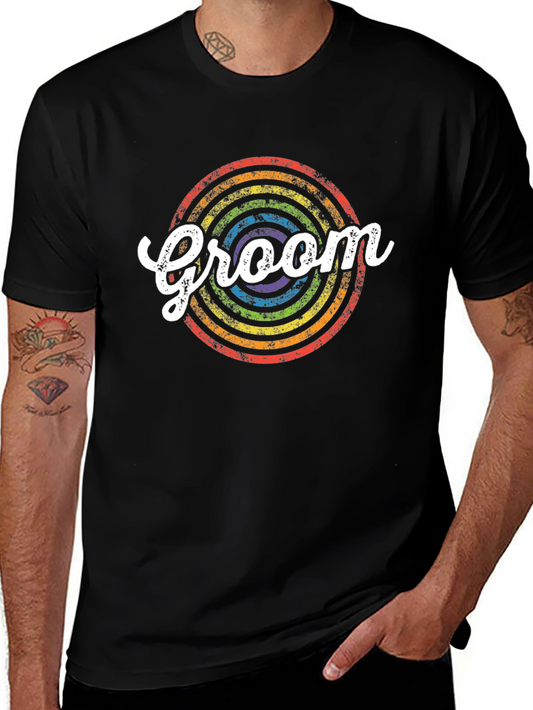 Groom Rainbow Circle Graphic Tee