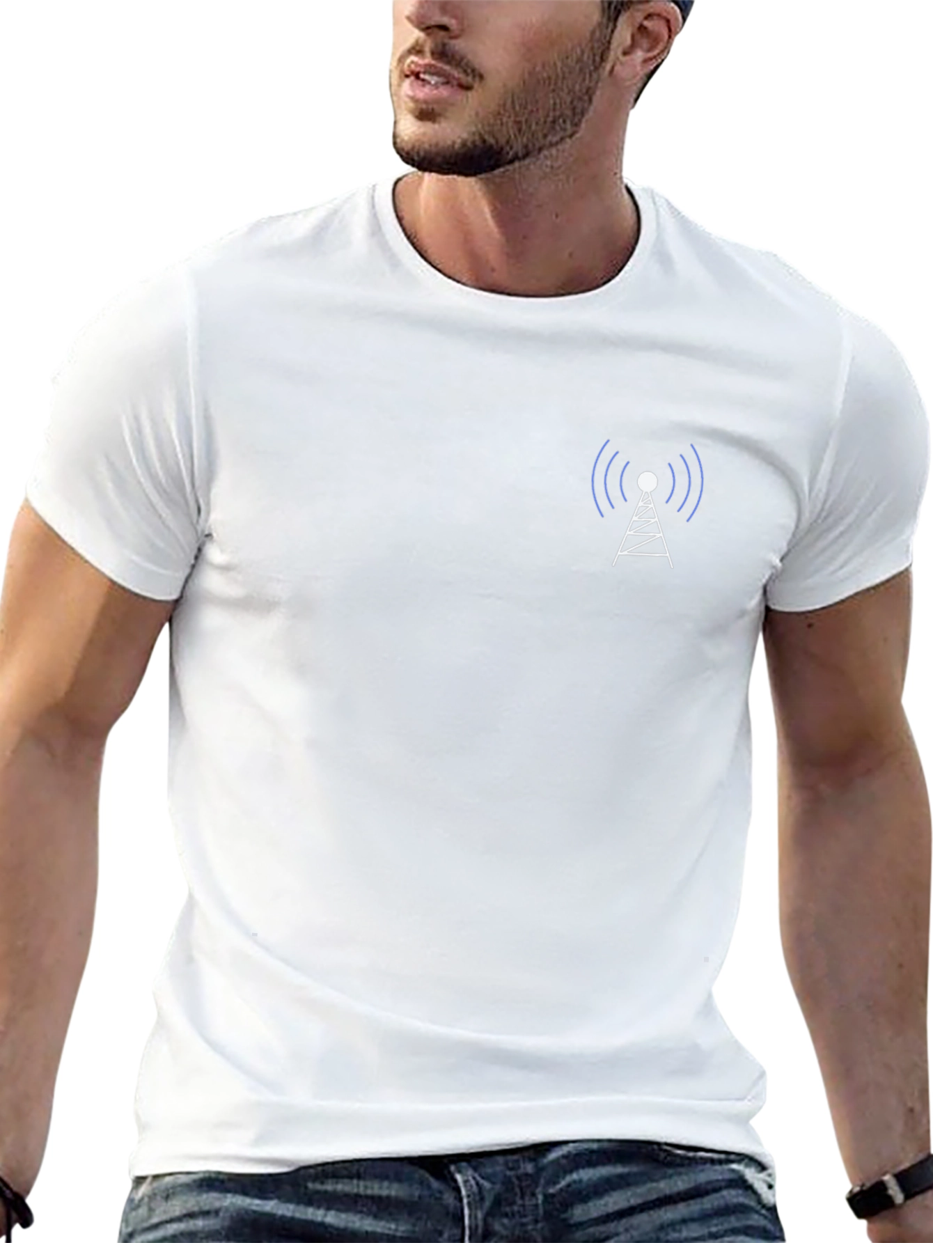 Minimalist Antenna Graphic Tee - Black