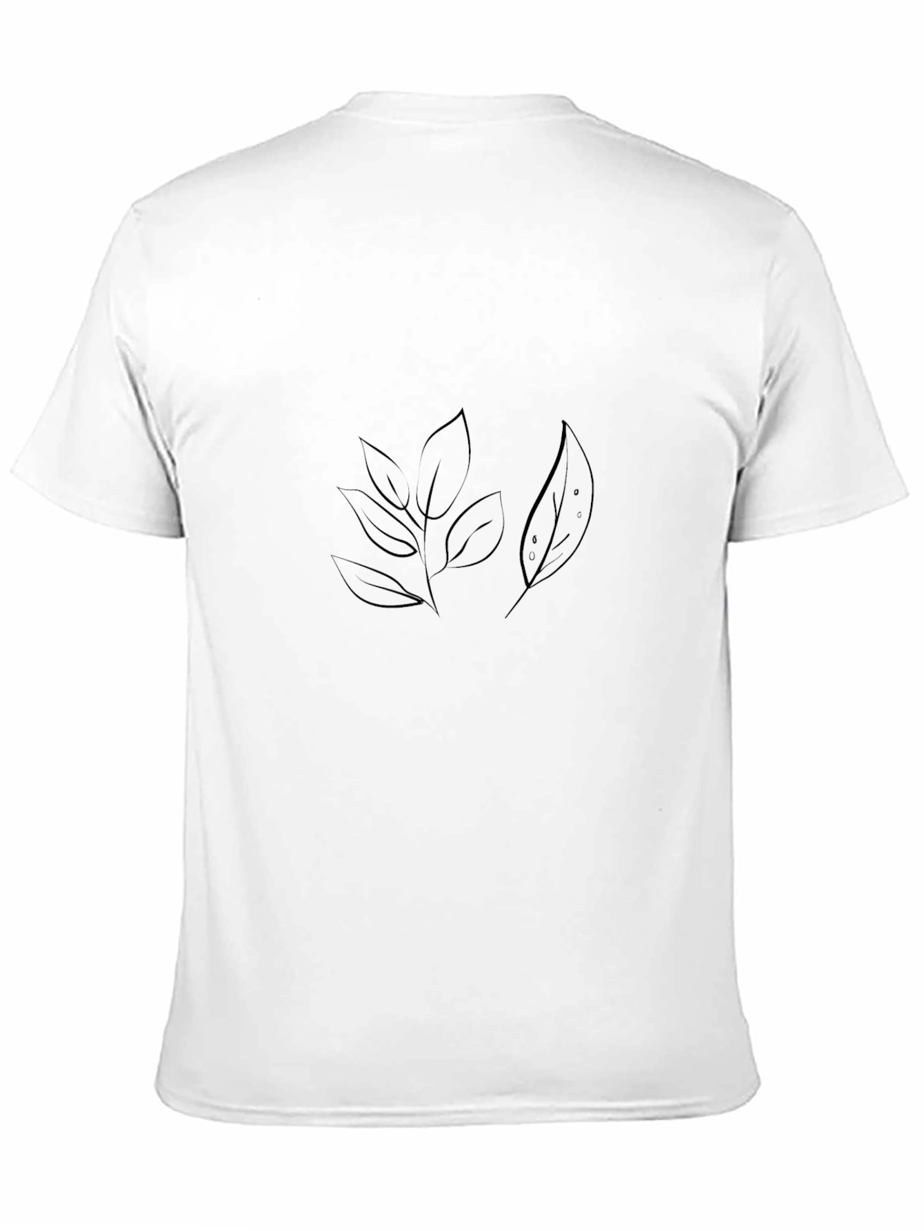 Mens Black Nature Leaf Graphic Tee
