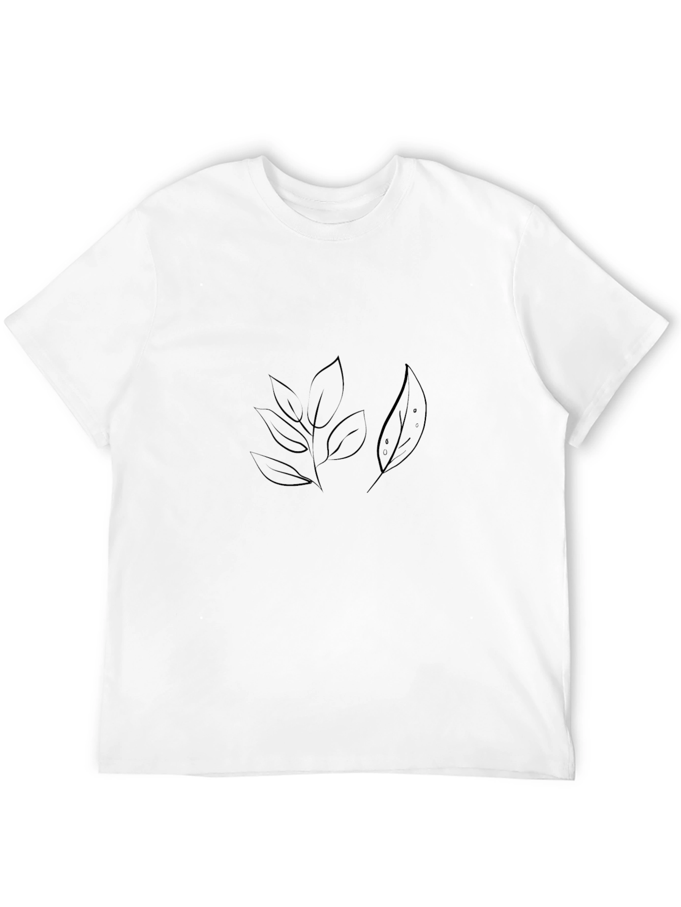 Mens Black Nature Leaf Graphic Tee