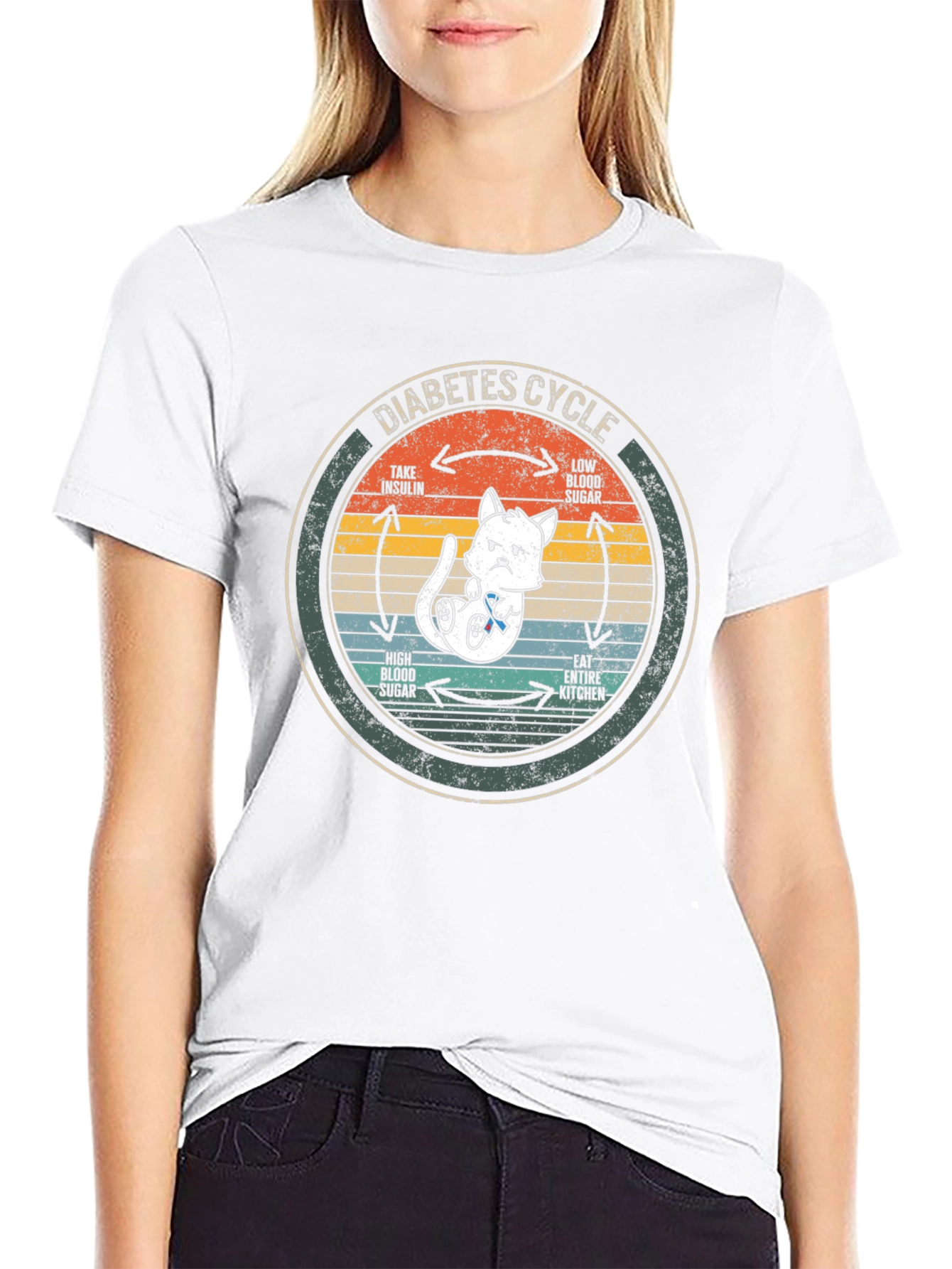 Diabetes Cycle Cat T-Shirt