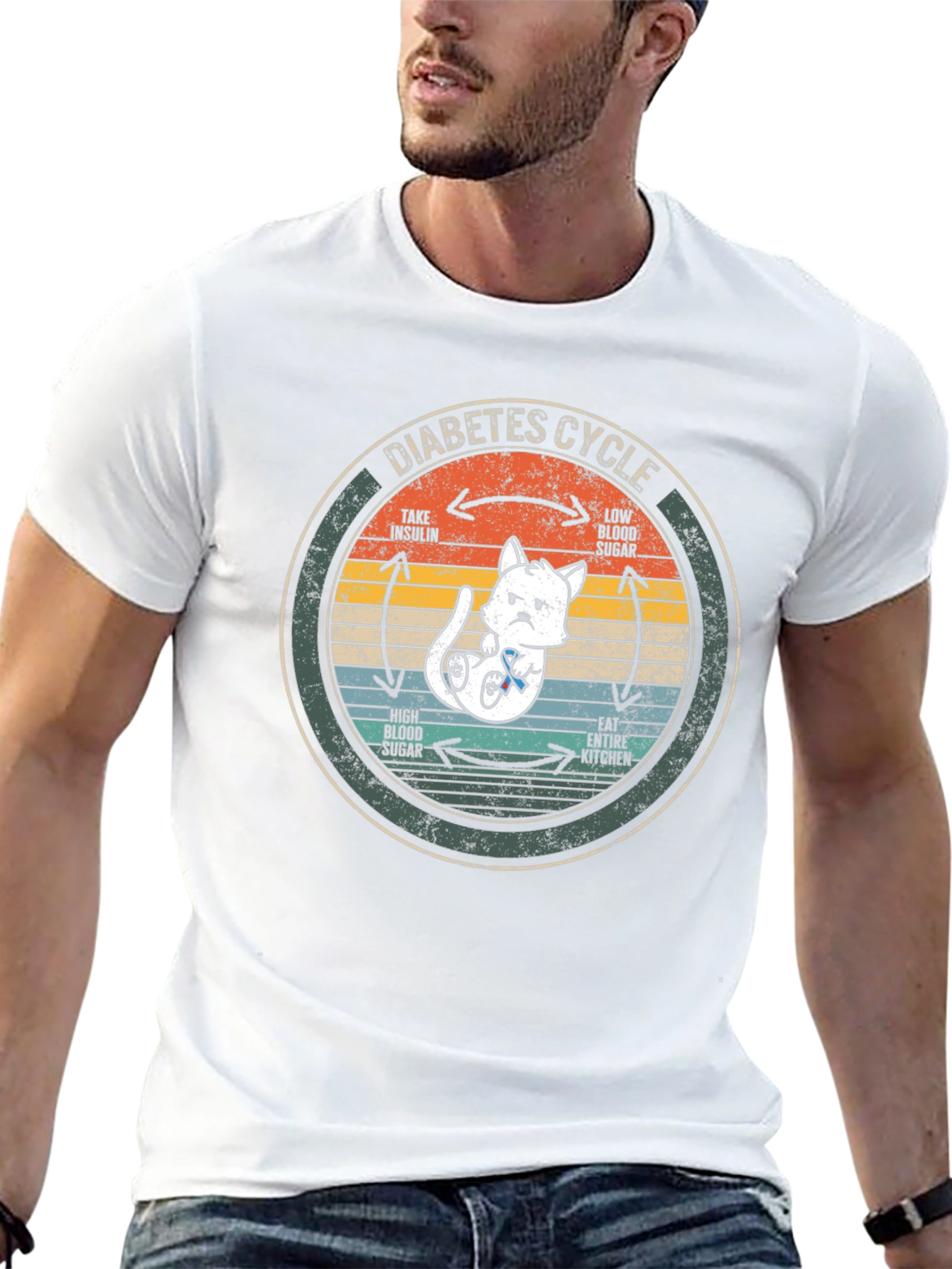 Diabetes Cycle Cat T-Shirt