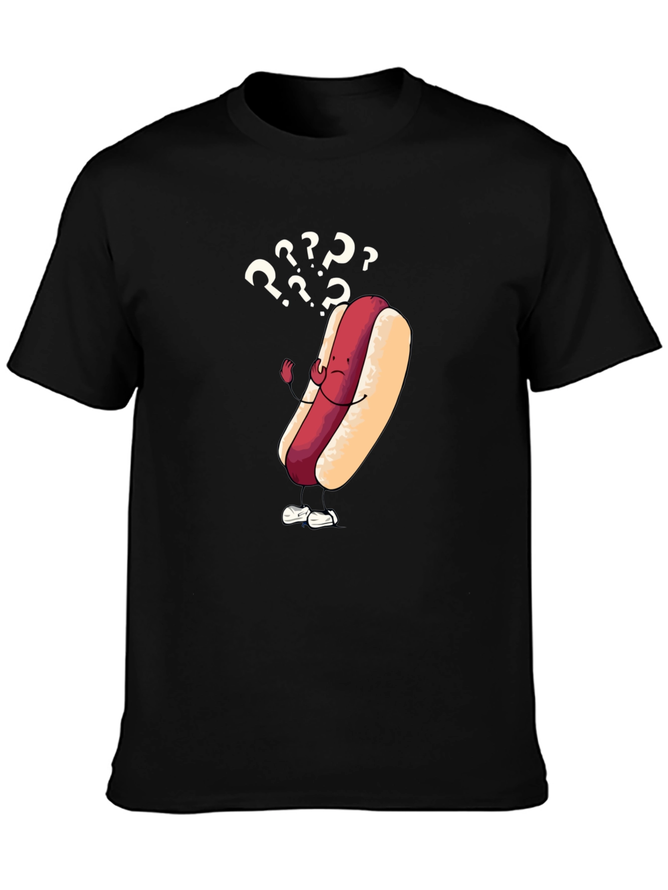 Confused Hot Dog Graphic T-Shirt