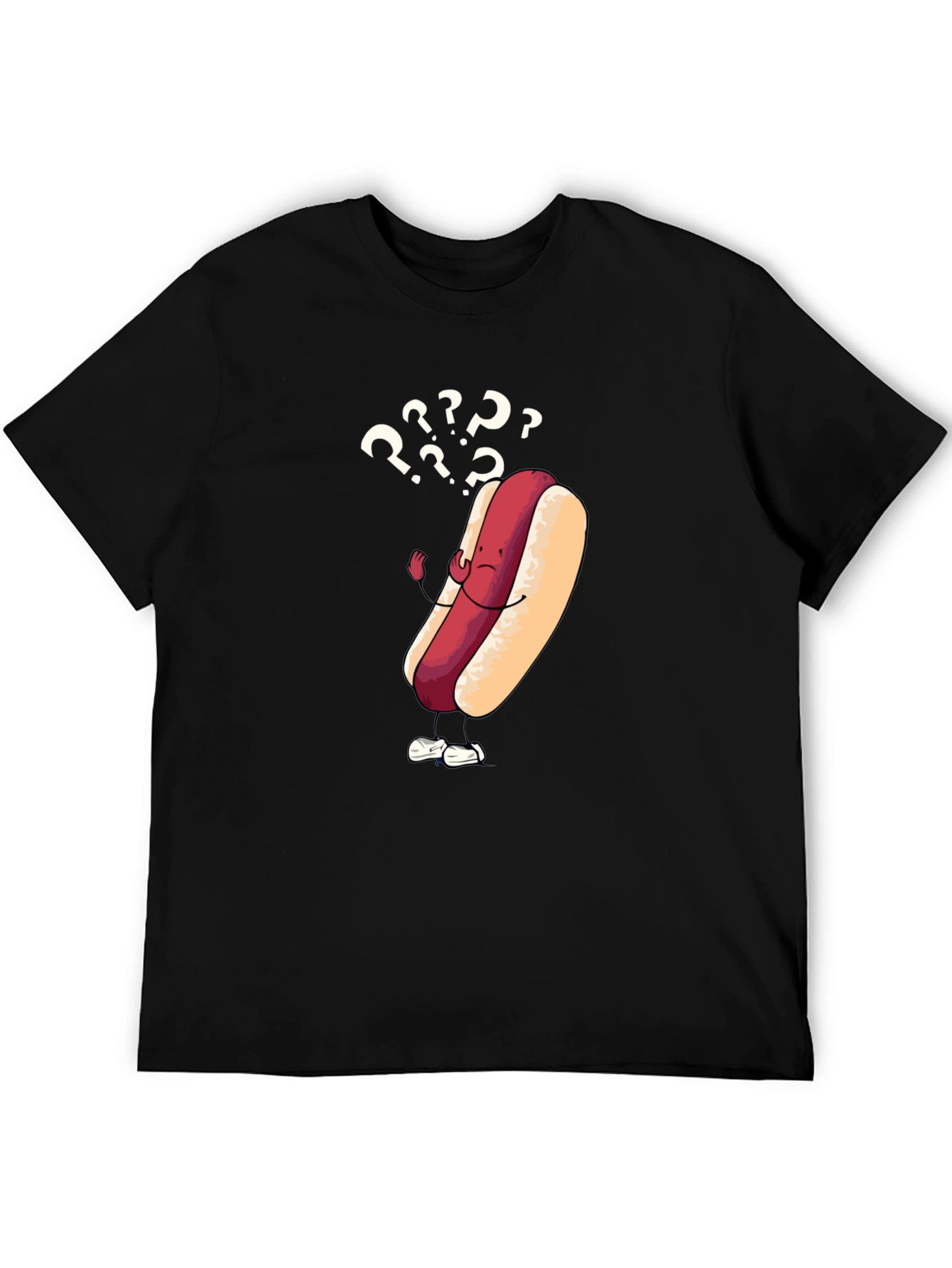 Confused Hot Dog Graphic T-Shirt