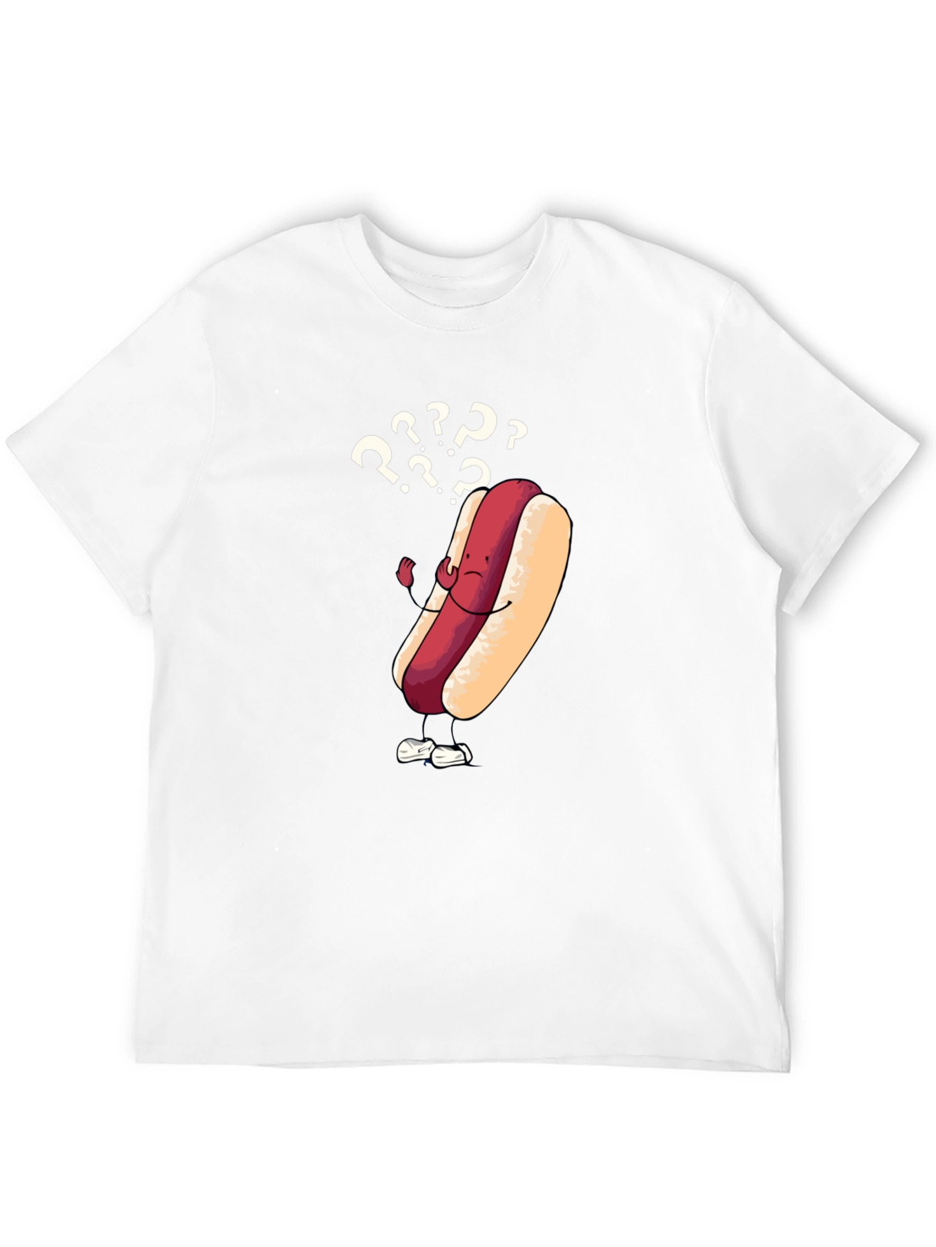 Confused Hot Dog Graphic T-Shirt