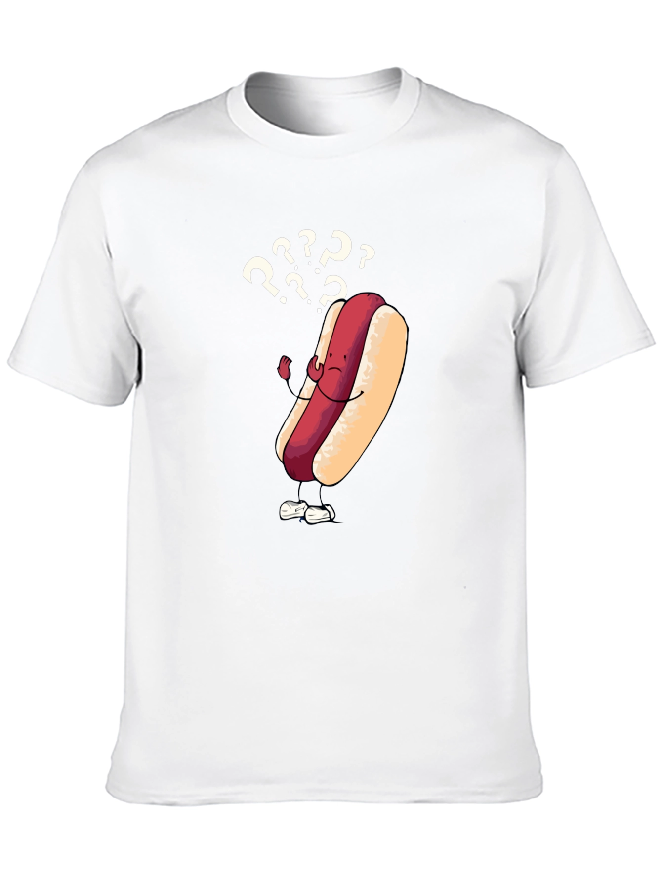 Confused Hot Dog Graphic T-Shirt