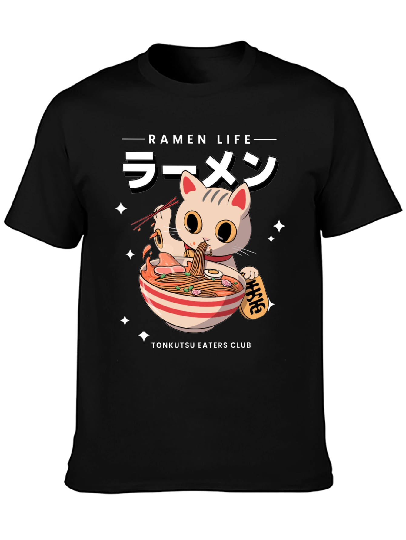 Ramen Cat Graphic T-Shirt - Tonkutsu Eaters Club