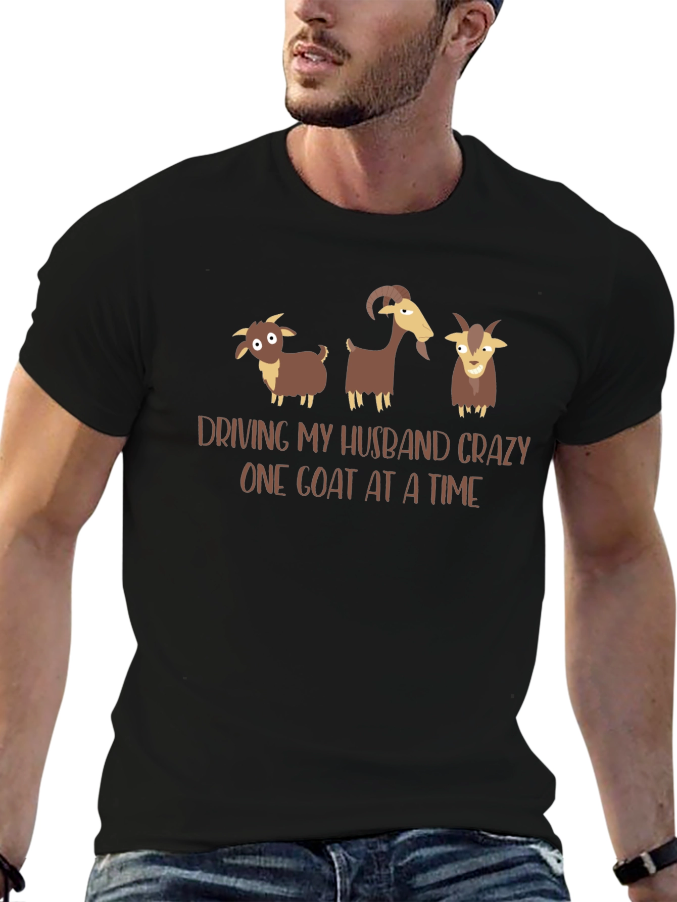 Driving My Husband Crazy Goat T-Shirt