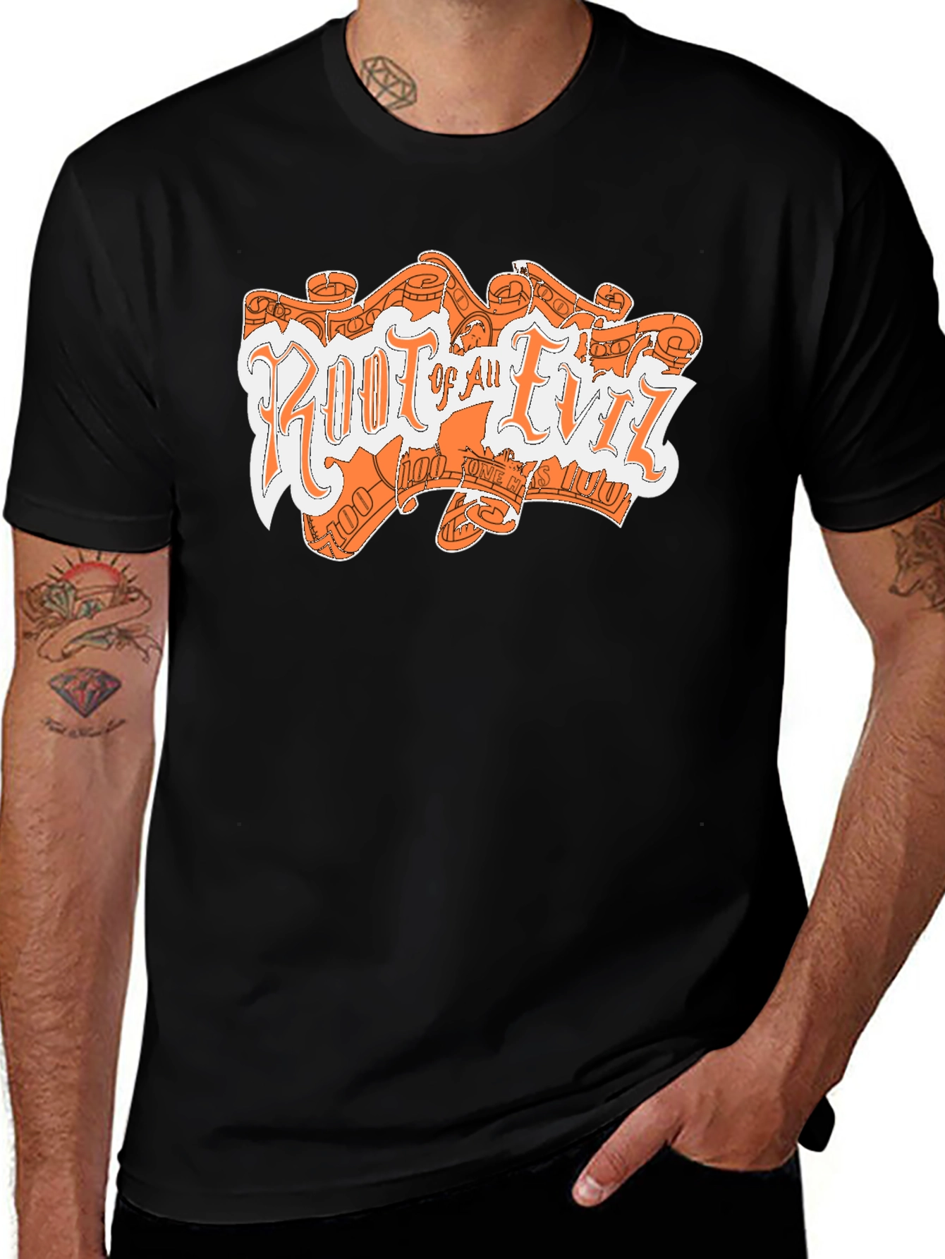 Root Of All Evil Graphic Print Tee