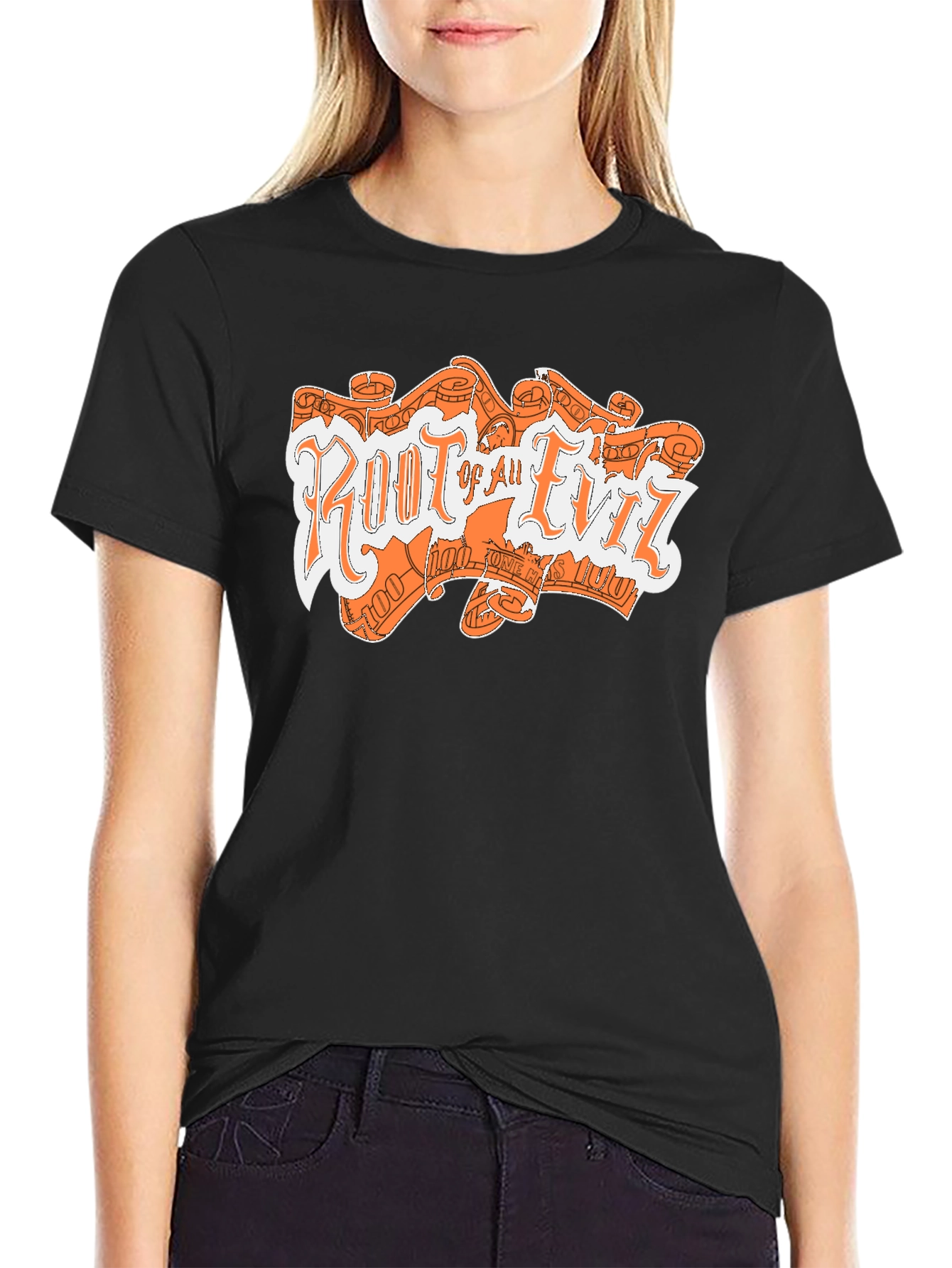 Root Of All Evil Graphic Print Tee