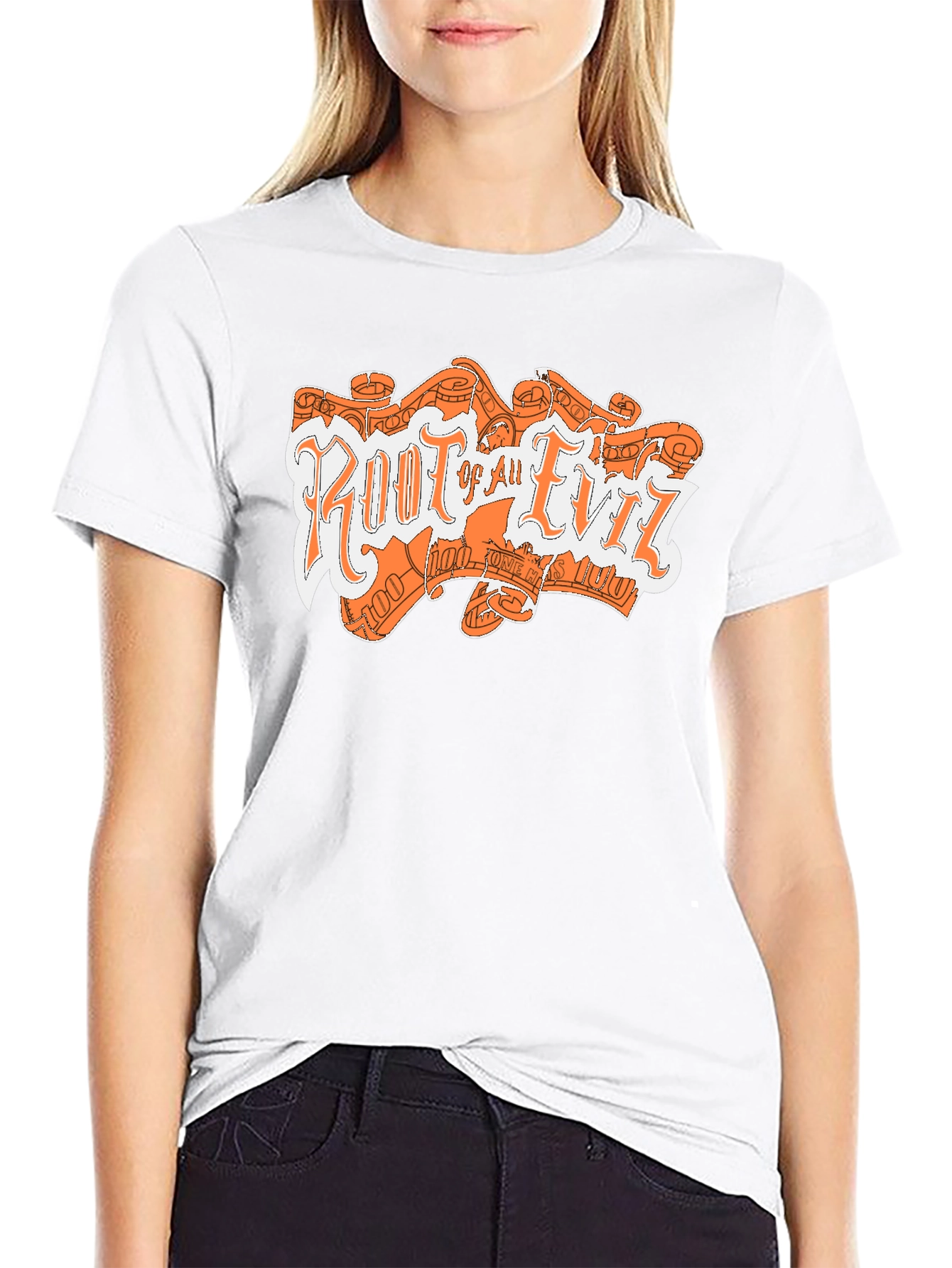 Root Of All Evil Graphic Print Tee