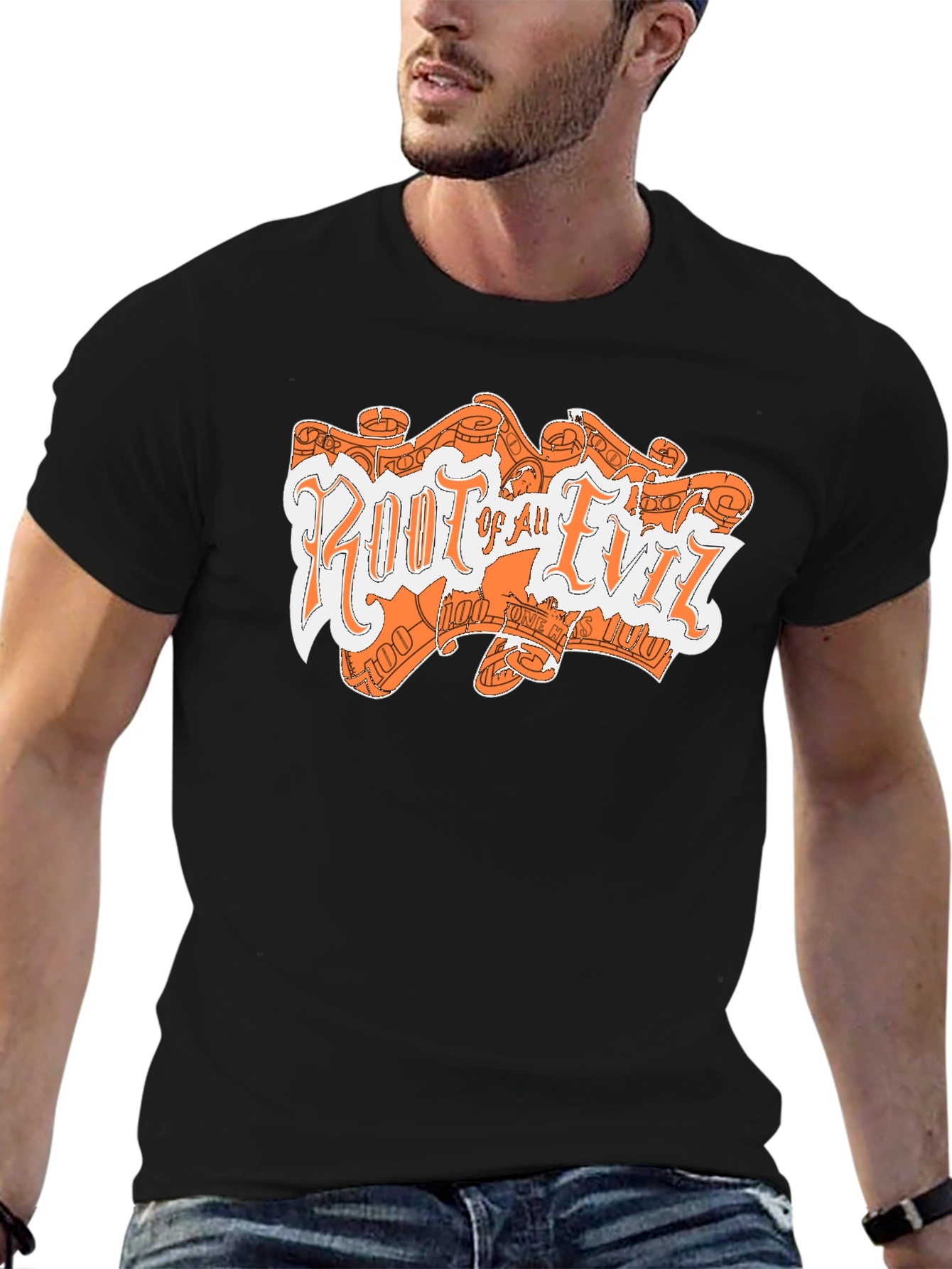 Root Of All Evil Graphic Print Tee