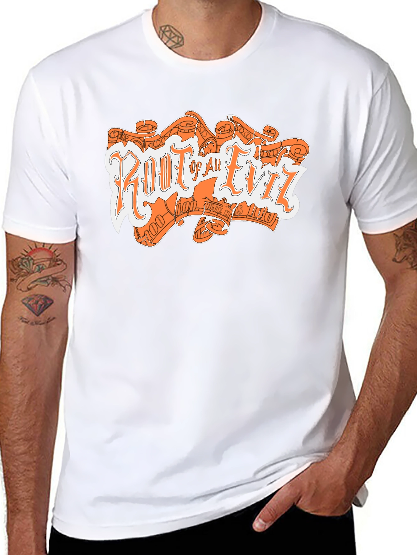 Root Of All Evil Graphic Print Tee