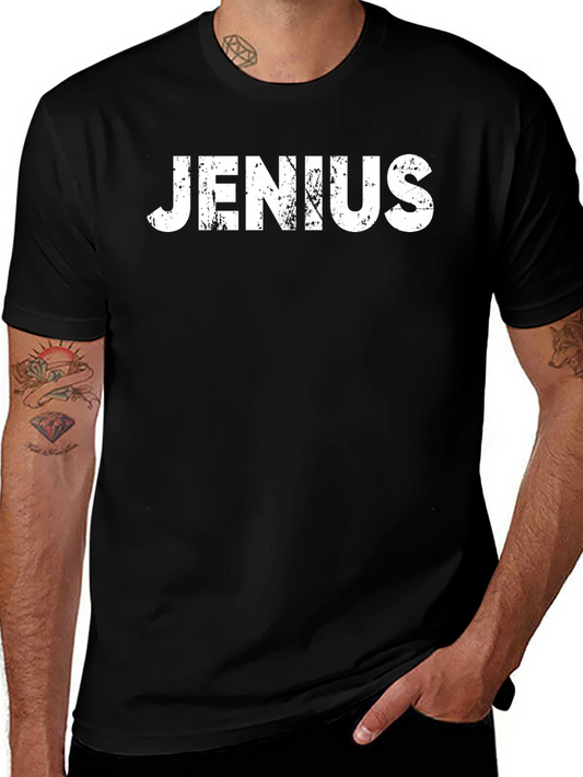 Jenius Graphic T-Shirt - Black Crew Neck Tee