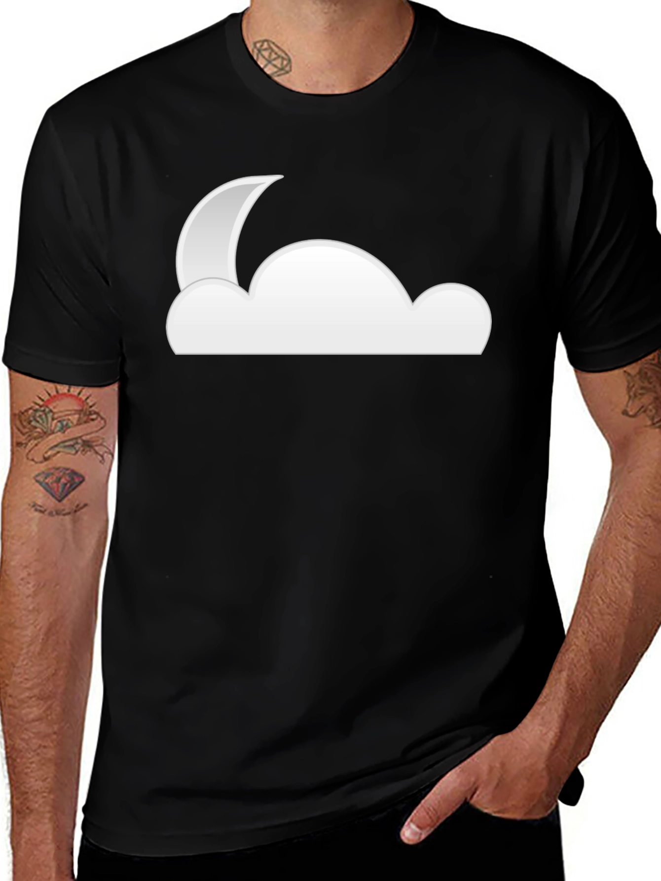 Cloud Moon Black T-Shirt