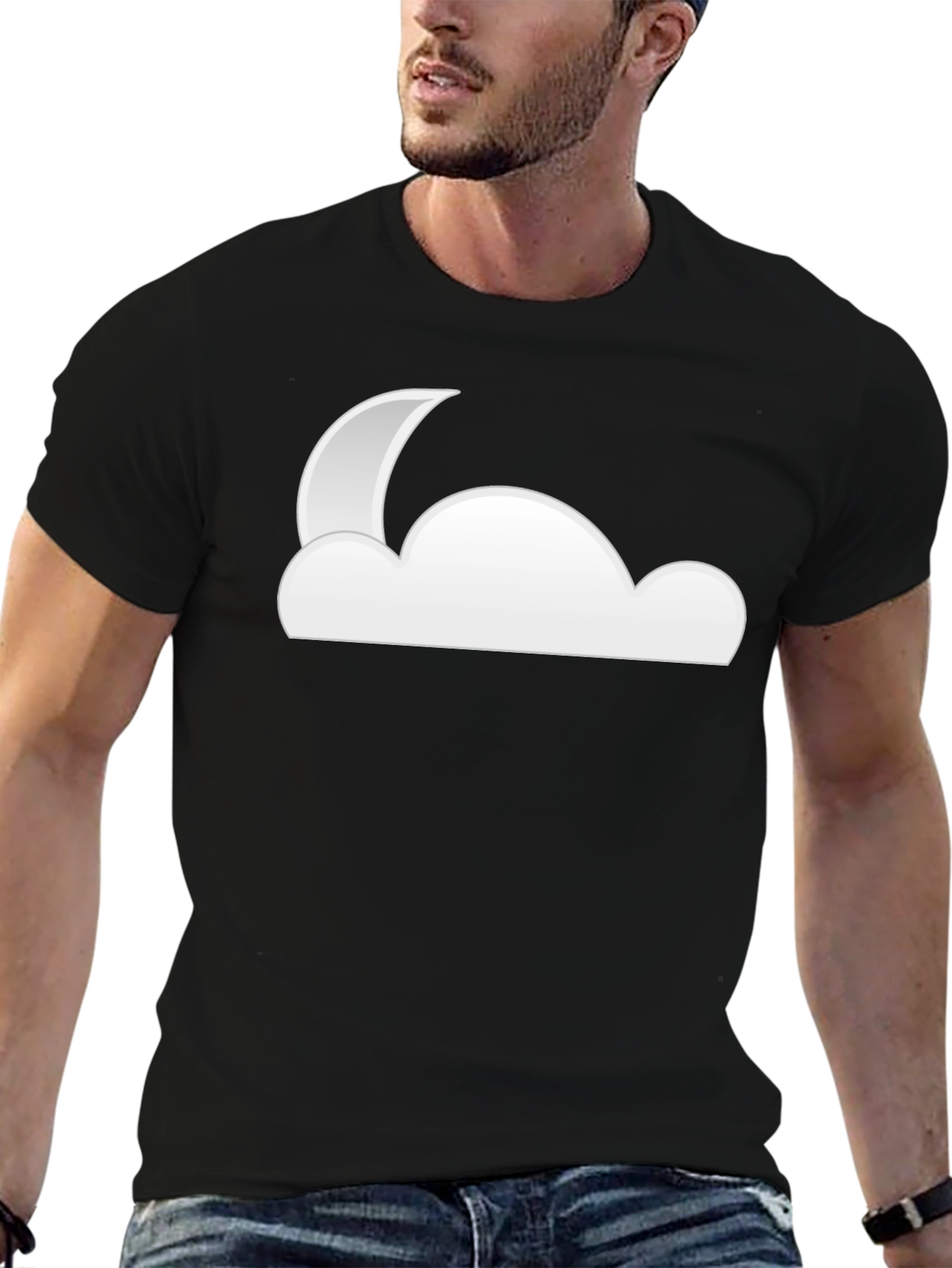 Cloud Moon Black T-Shirt