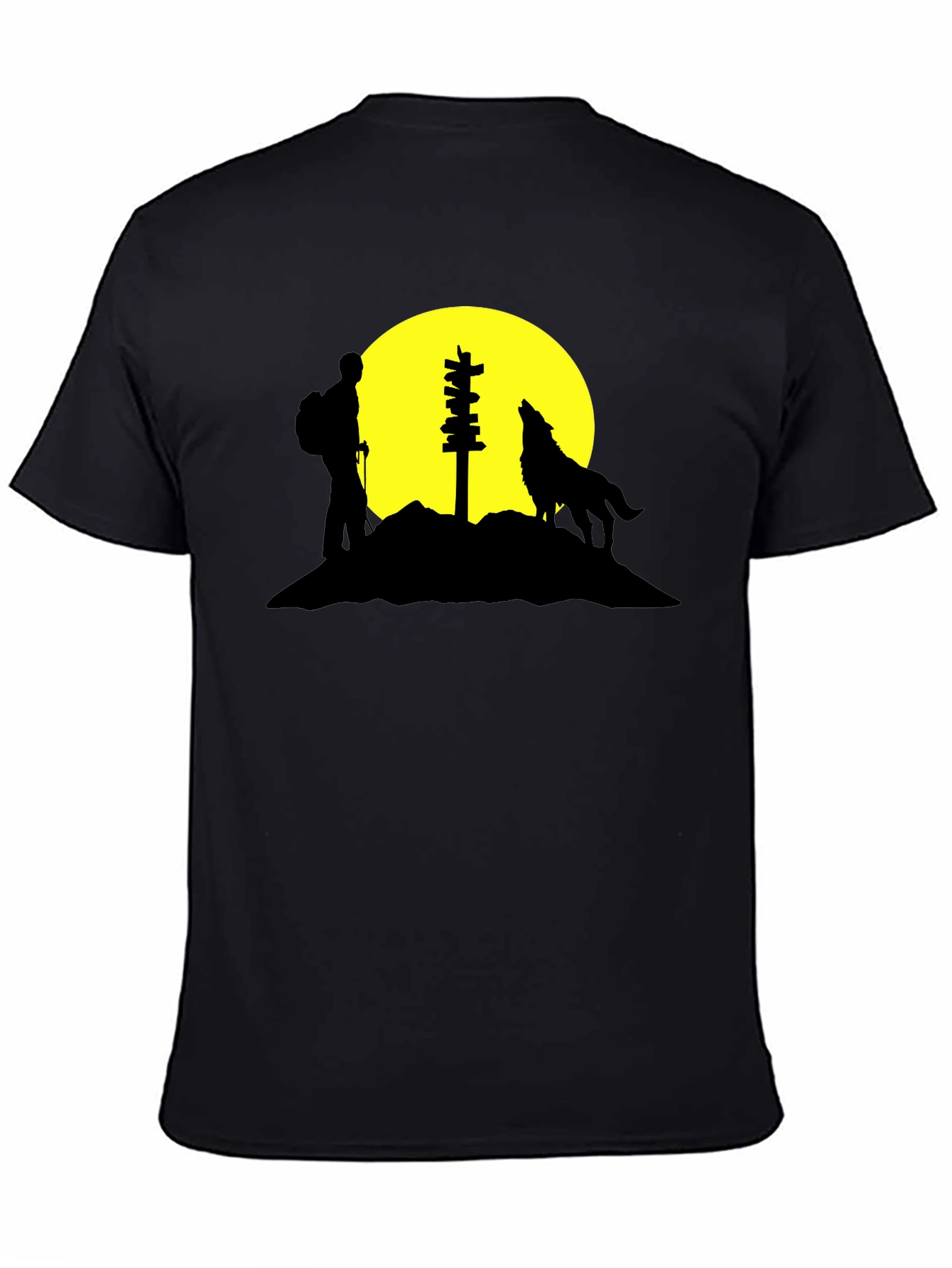 Hiker & Wolf Silhouette Graphic Tee