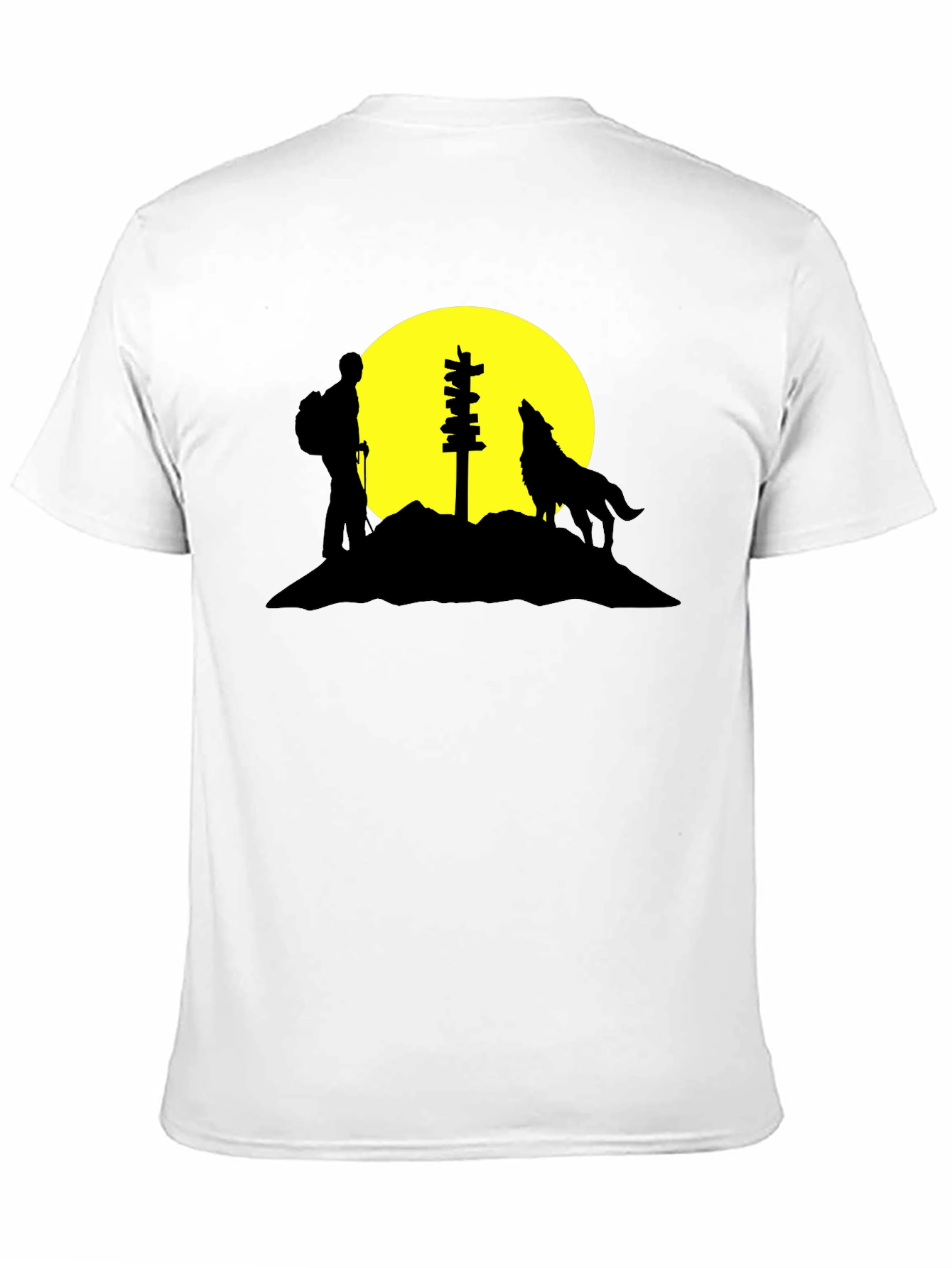 Hiker & Wolf Silhouette Graphic Tee