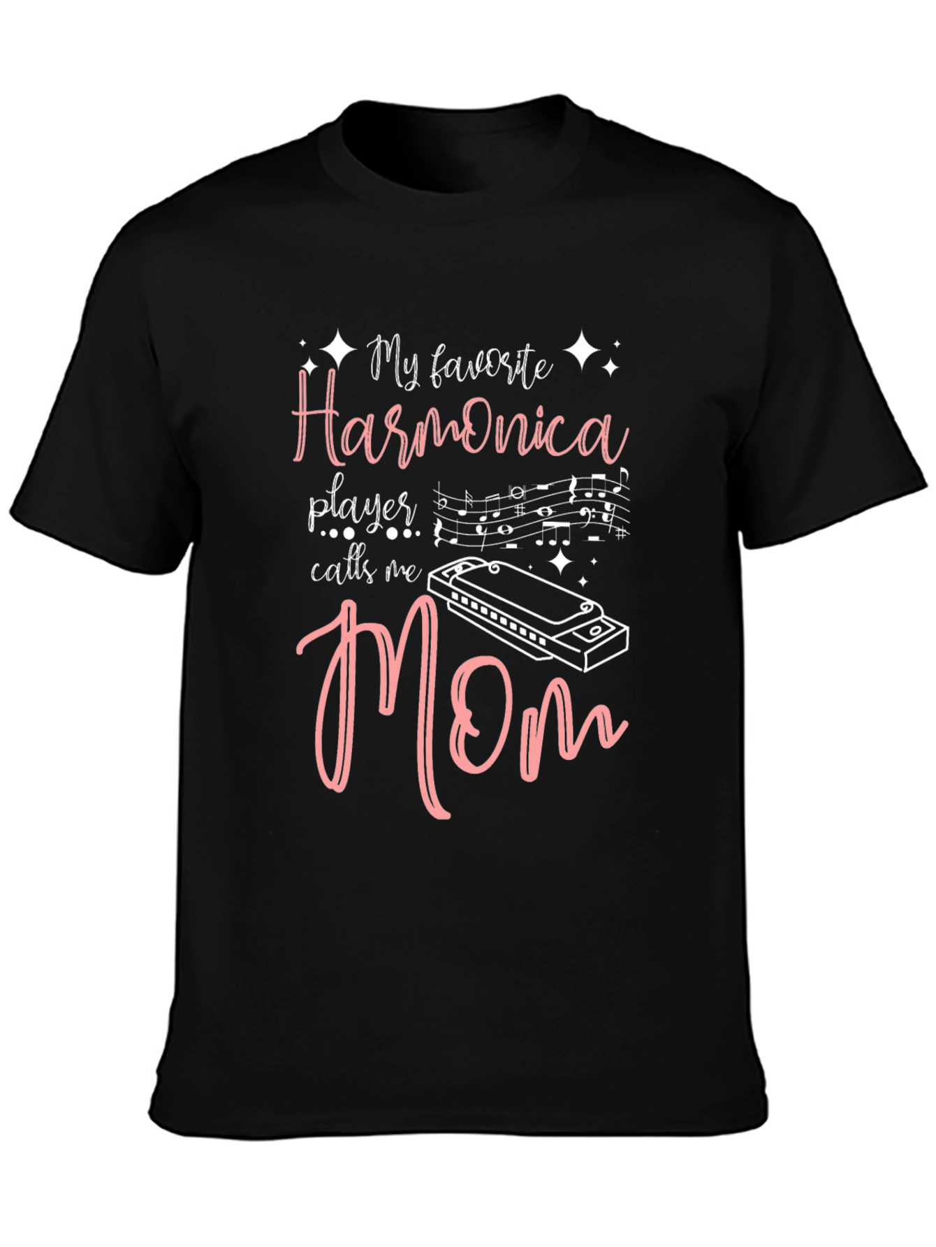 Harmonica Player Mom Black T-Shirt - Music Lover Gift