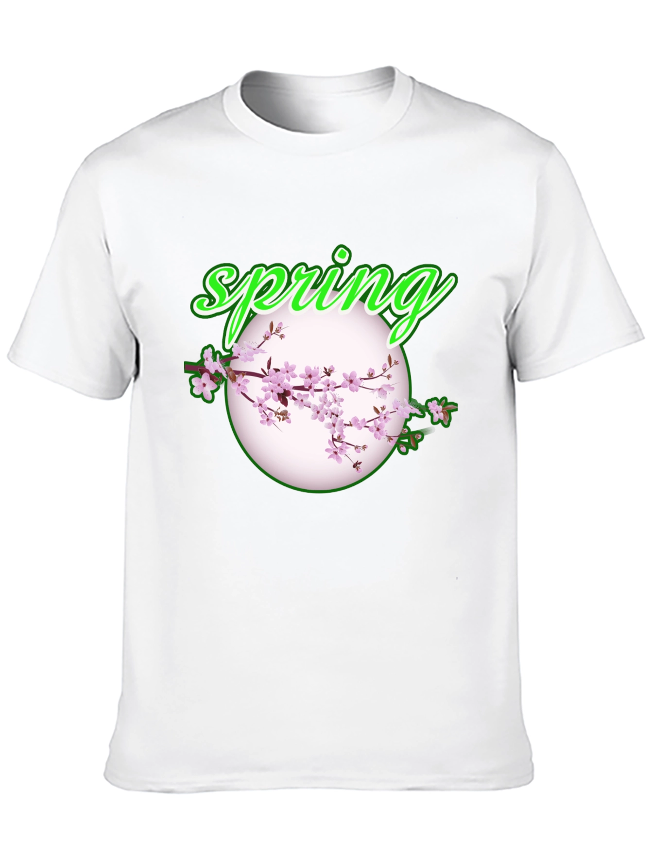Spring Blossom Graphic Tee - Black Cotton T-Shirt