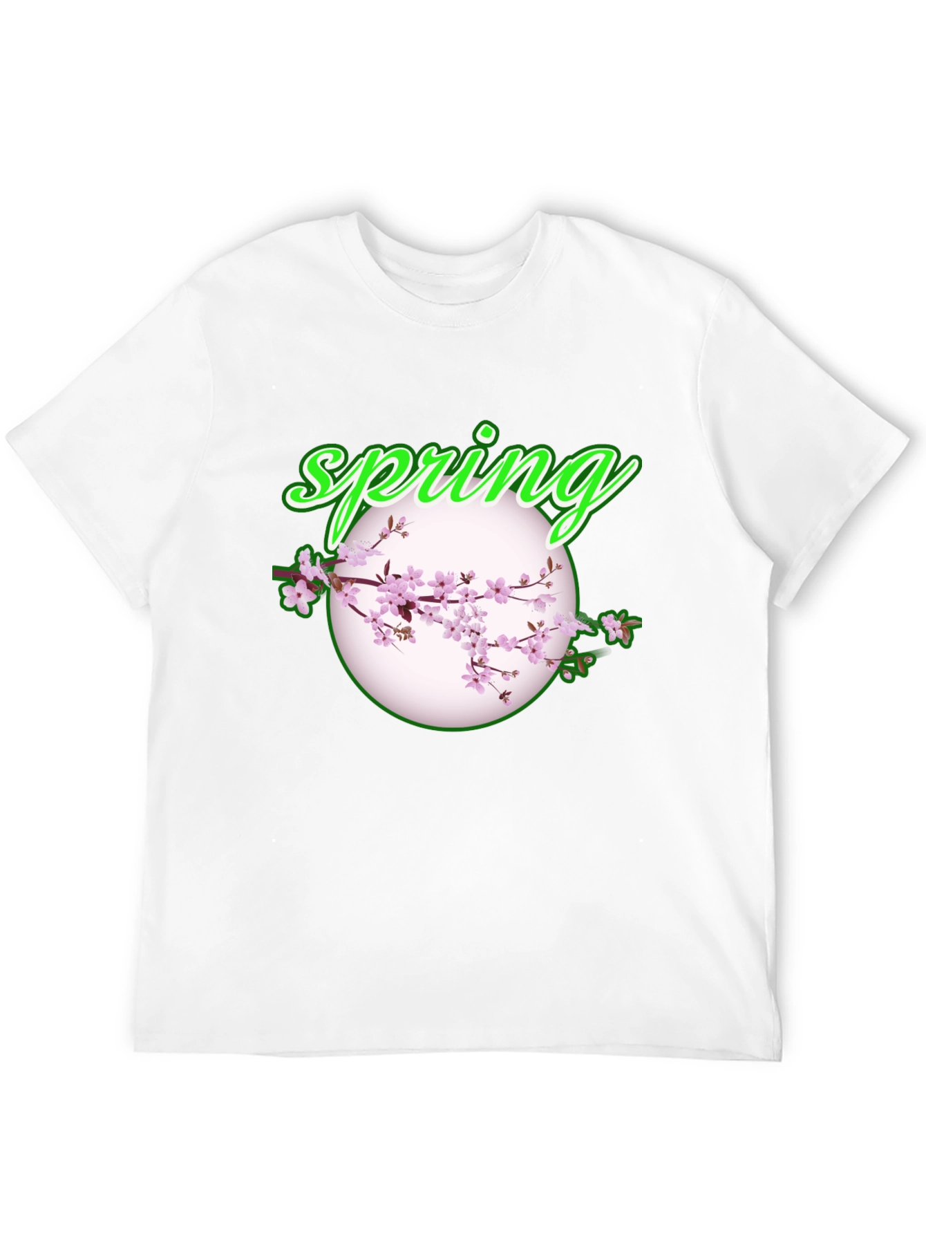 Spring Blossom Graphic Tee - Black Cotton T-Shirt