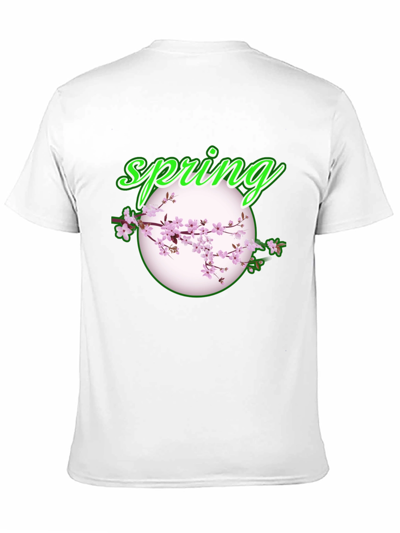 Spring Blossom Graphic Tee - Black Cotton T-Shirt