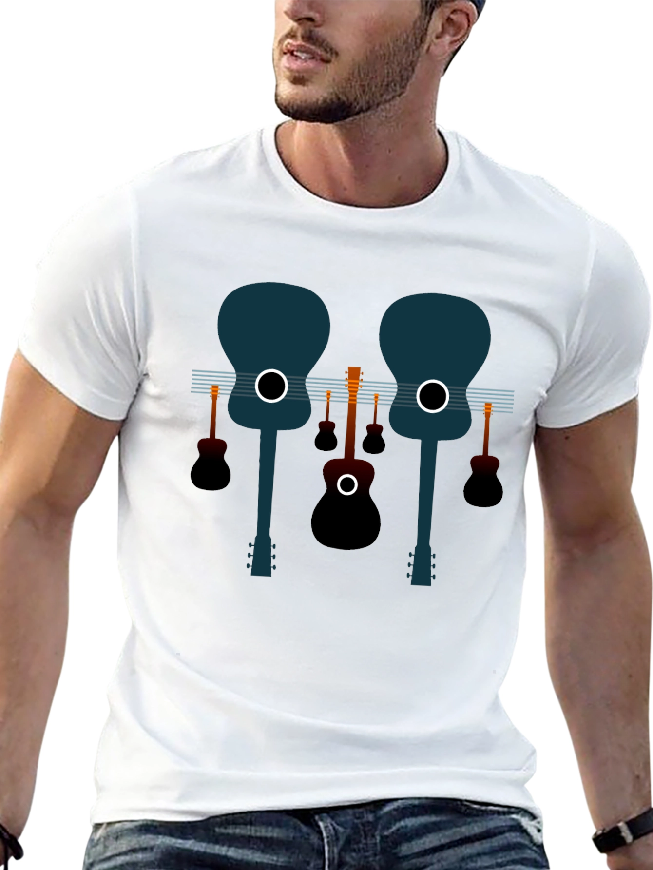 Guitar Graphic Black Tee - Musical Style
