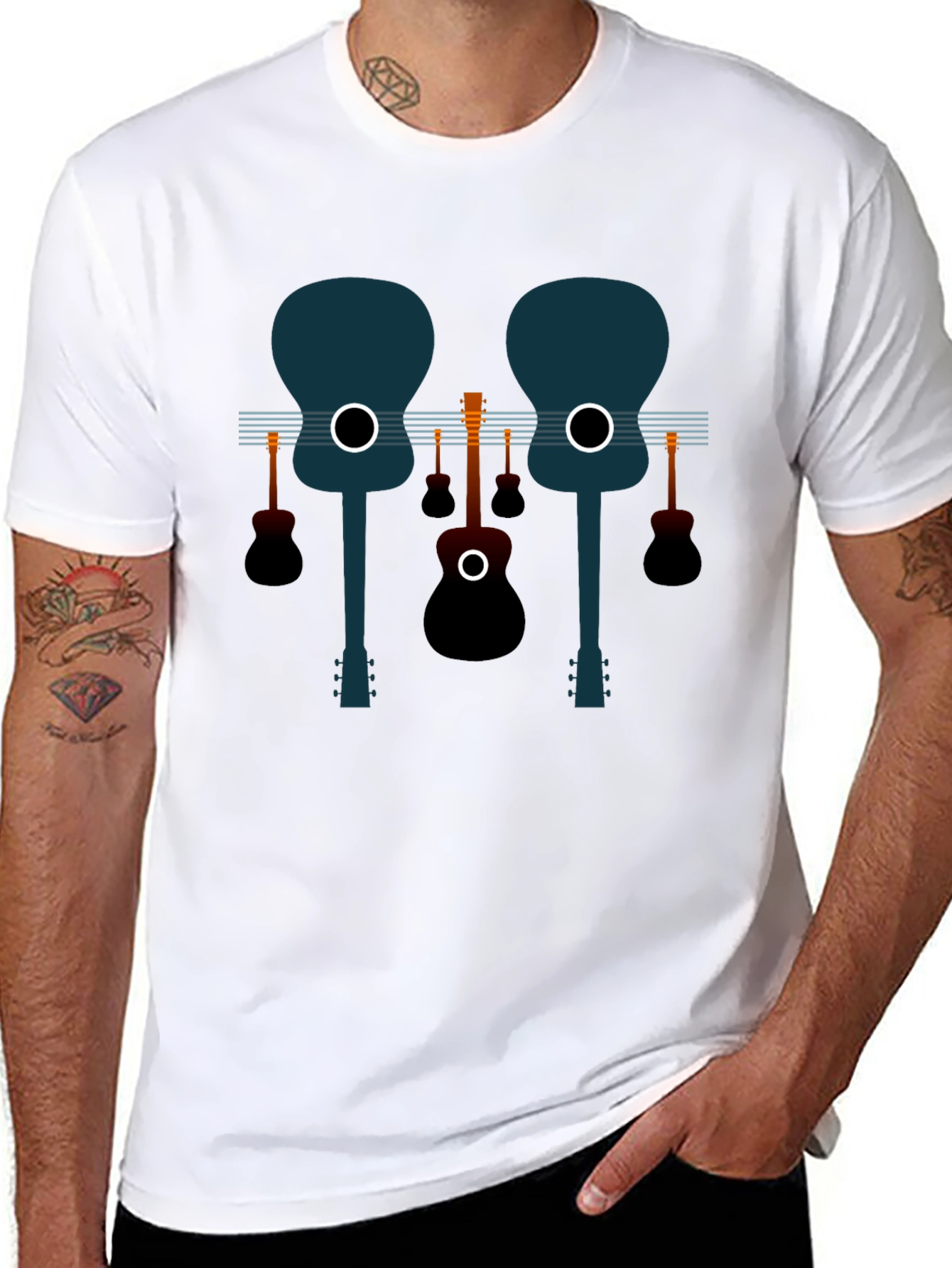 Guitar Graphic Black Tee - Musical Style