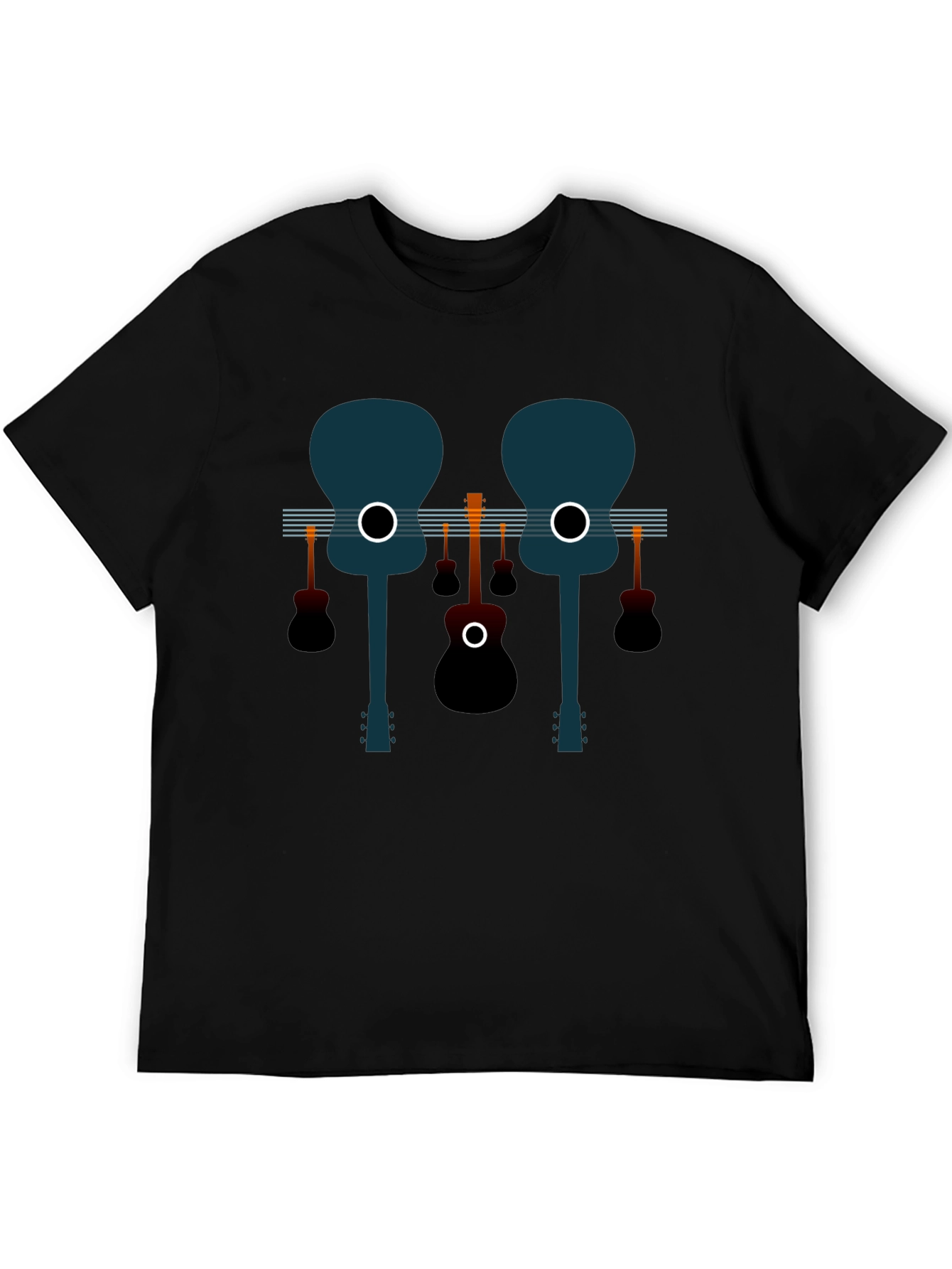 Guitar Graphic Black Tee - Musical Style