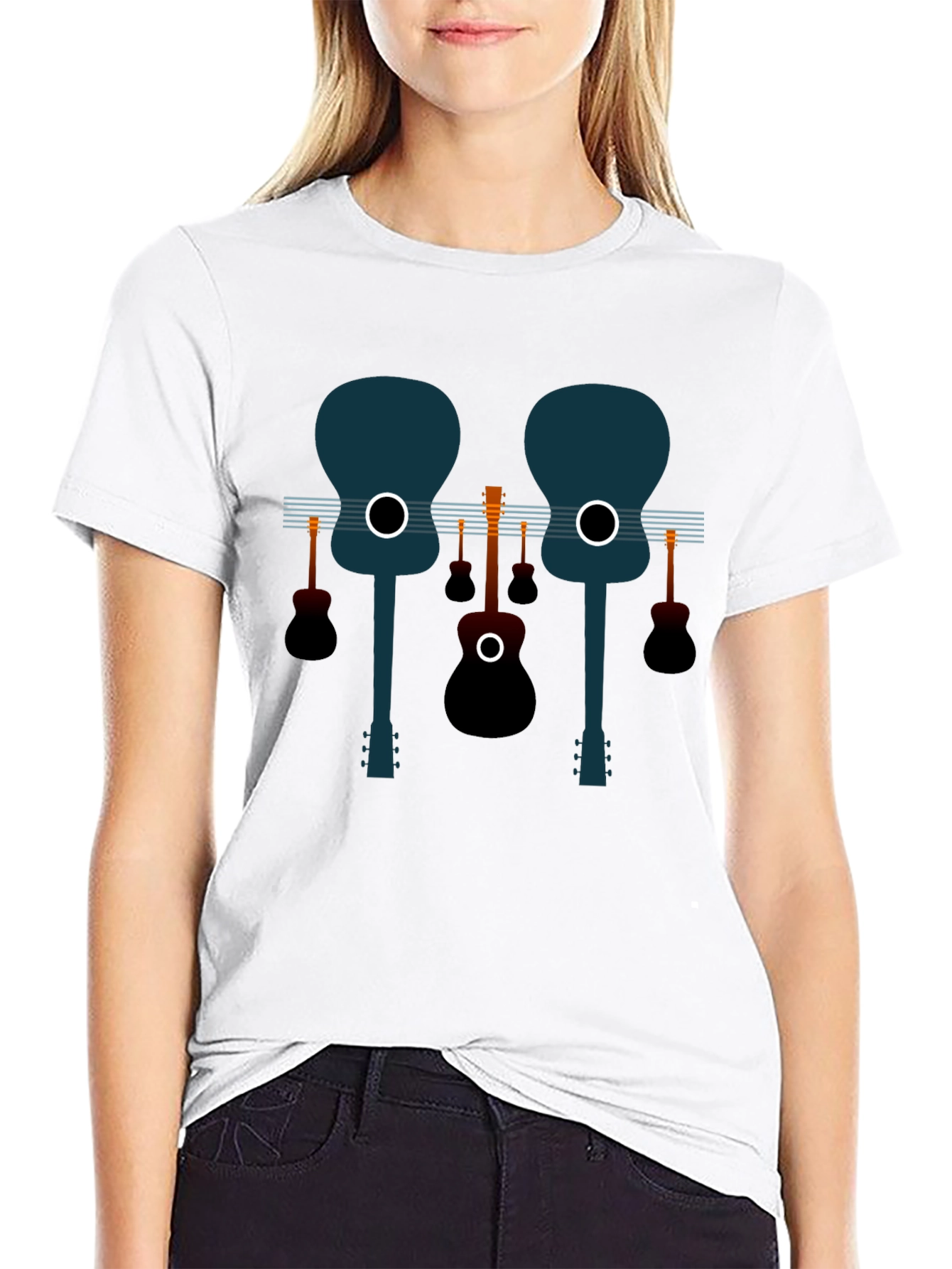 Guitar Graphic Black Tee - Musical Style