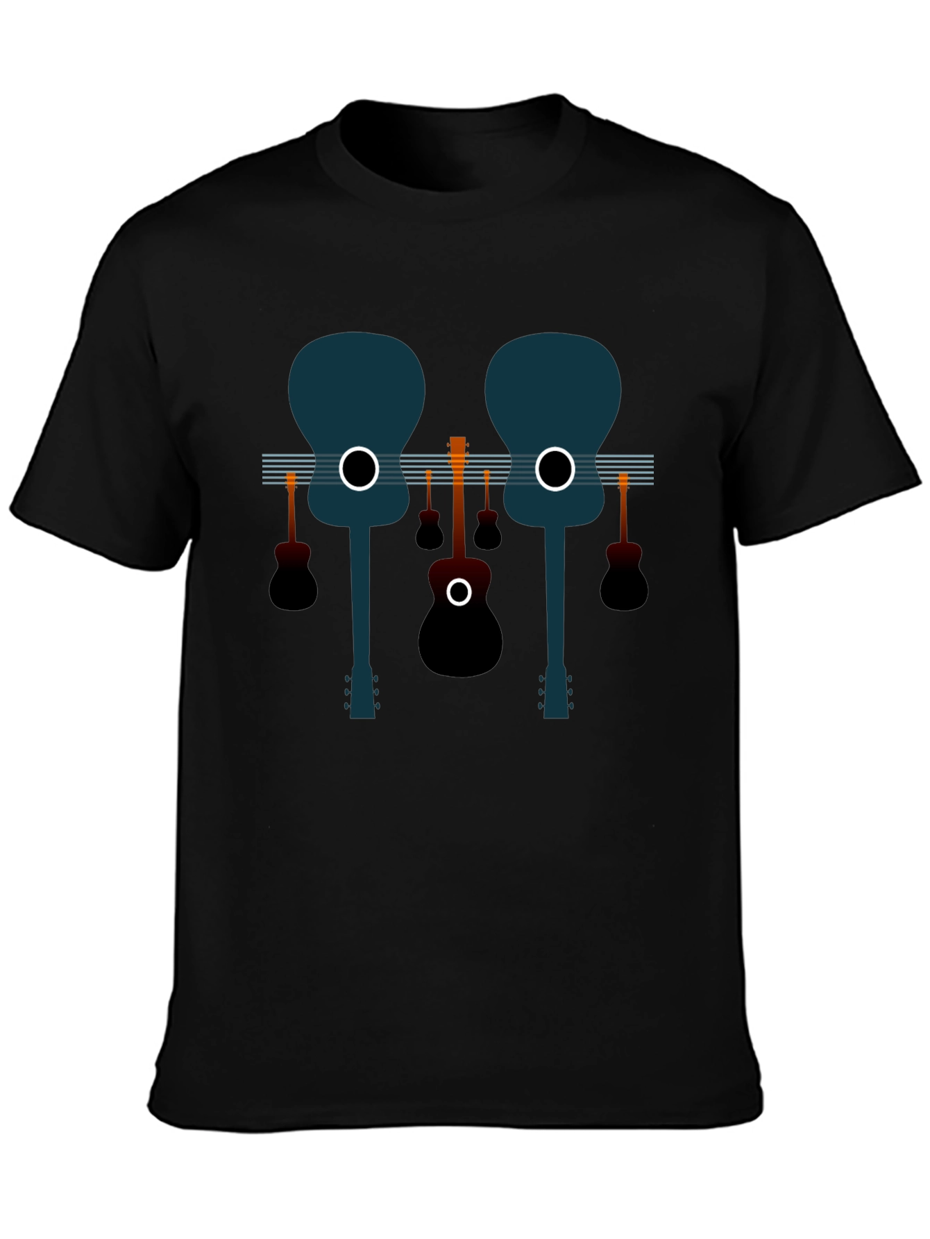 Guitar Graphic Black Tee - Musical Style