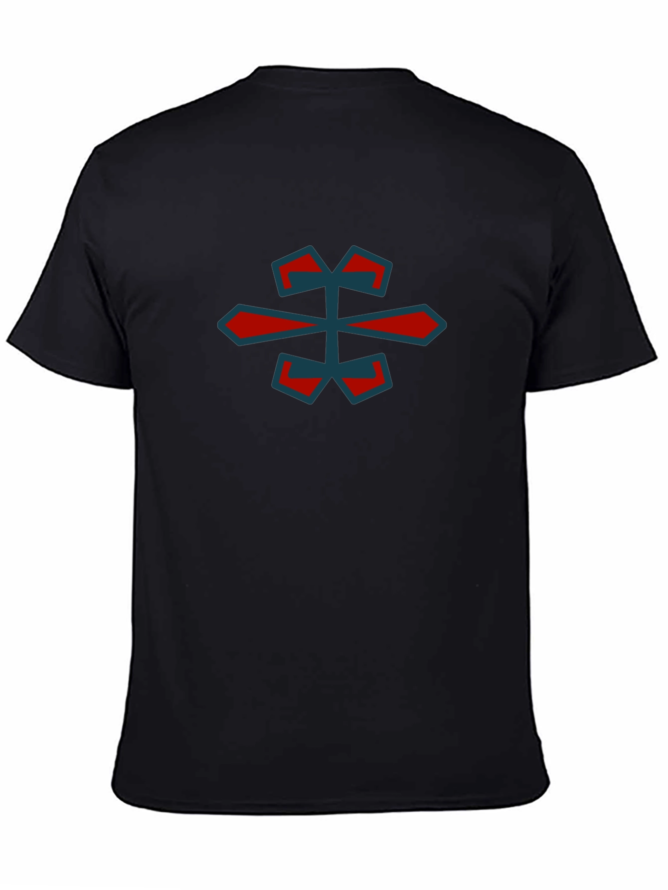 Geometric Graphic Tee - Stylish Black Cotton Shirt