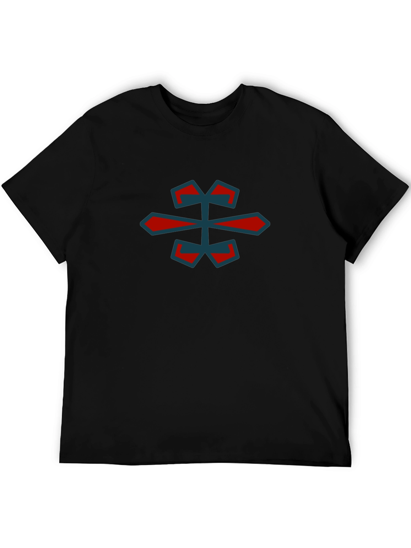Geometric Graphic Tee - Stylish Black Cotton Shirt