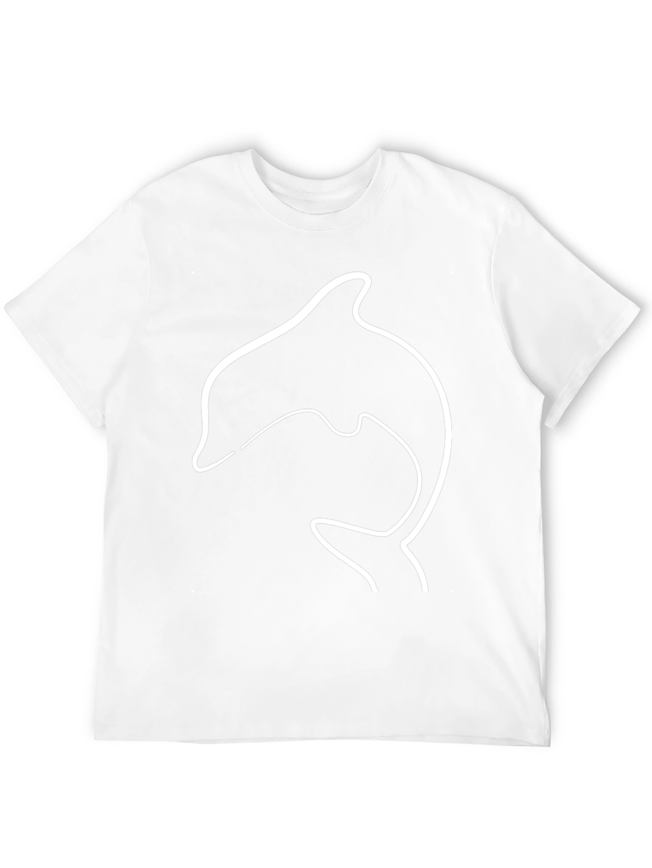 Dolphin Outline Graphic Tee - Black Casual T-Shirt