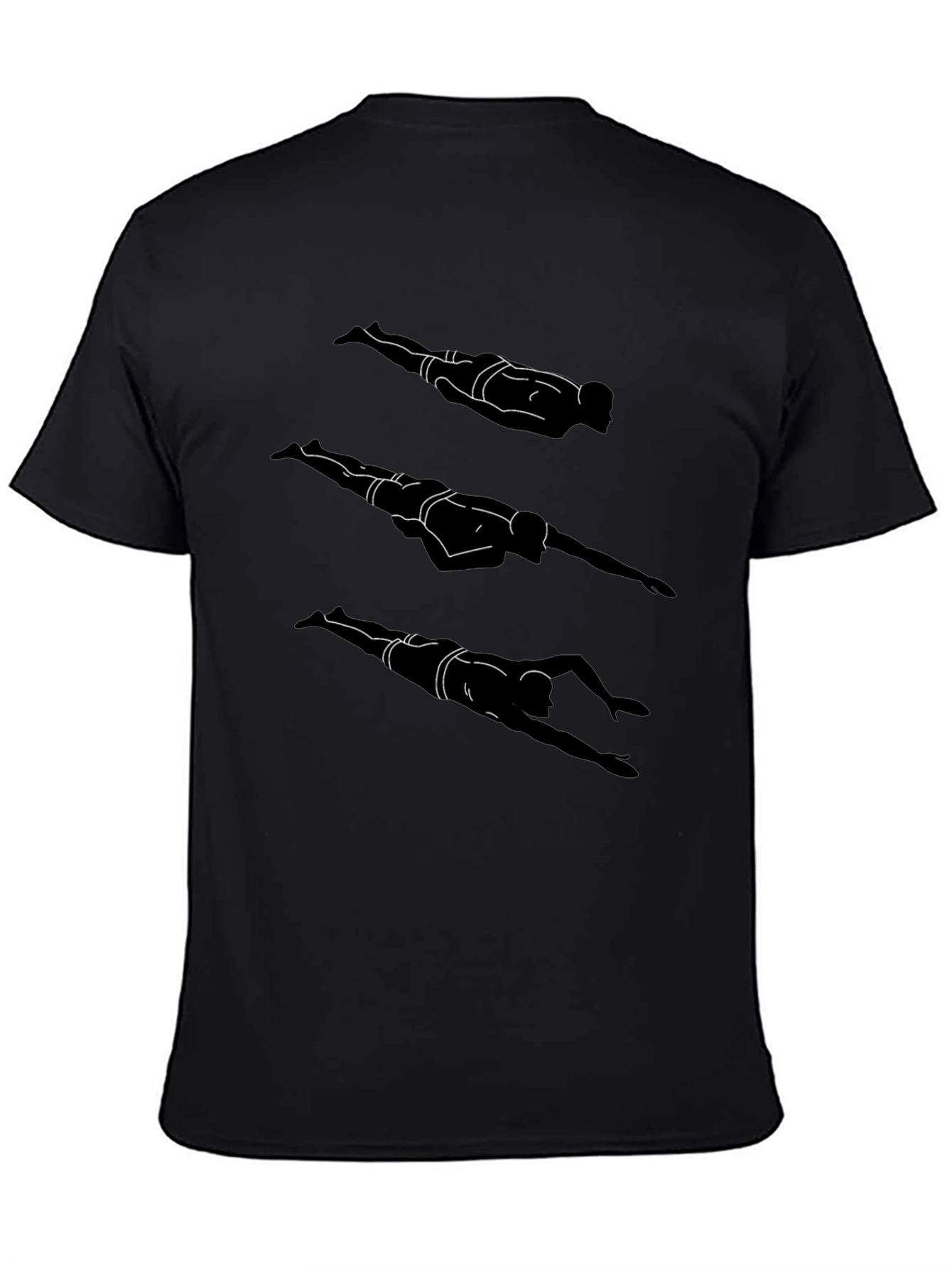 Swimmer Silhouette Graphic T-Shirt - Stylish Black Tee