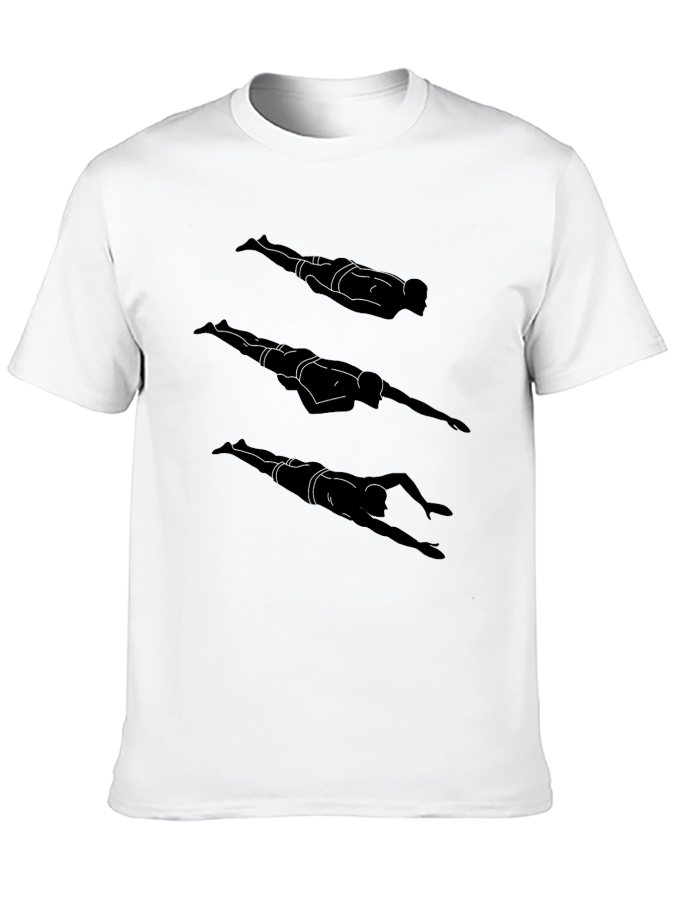 Swimmer Silhouette Graphic T-Shirt - Stylish Black Tee