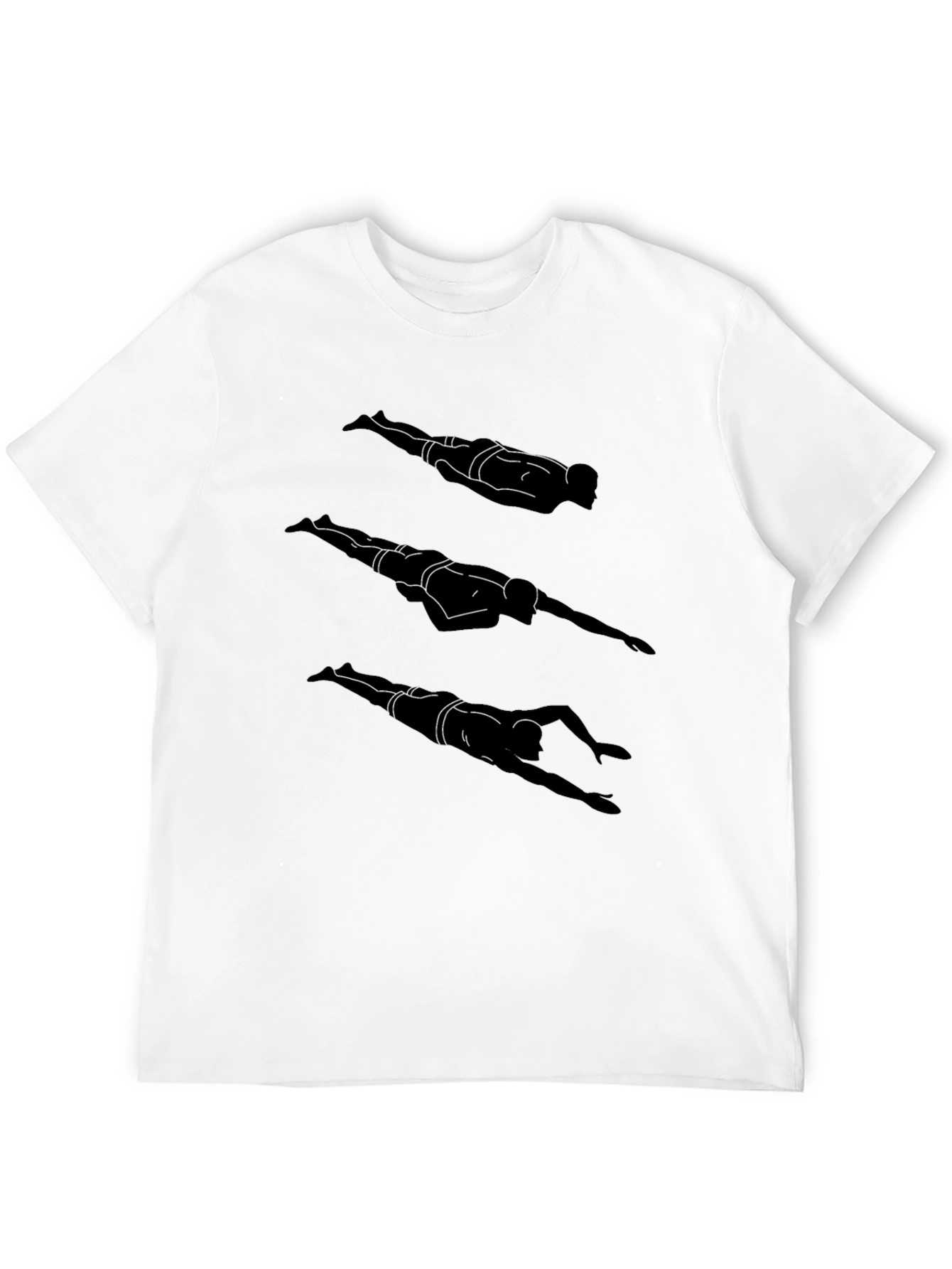 Swimmer Silhouette Graphic T-Shirt - Stylish Black Tee