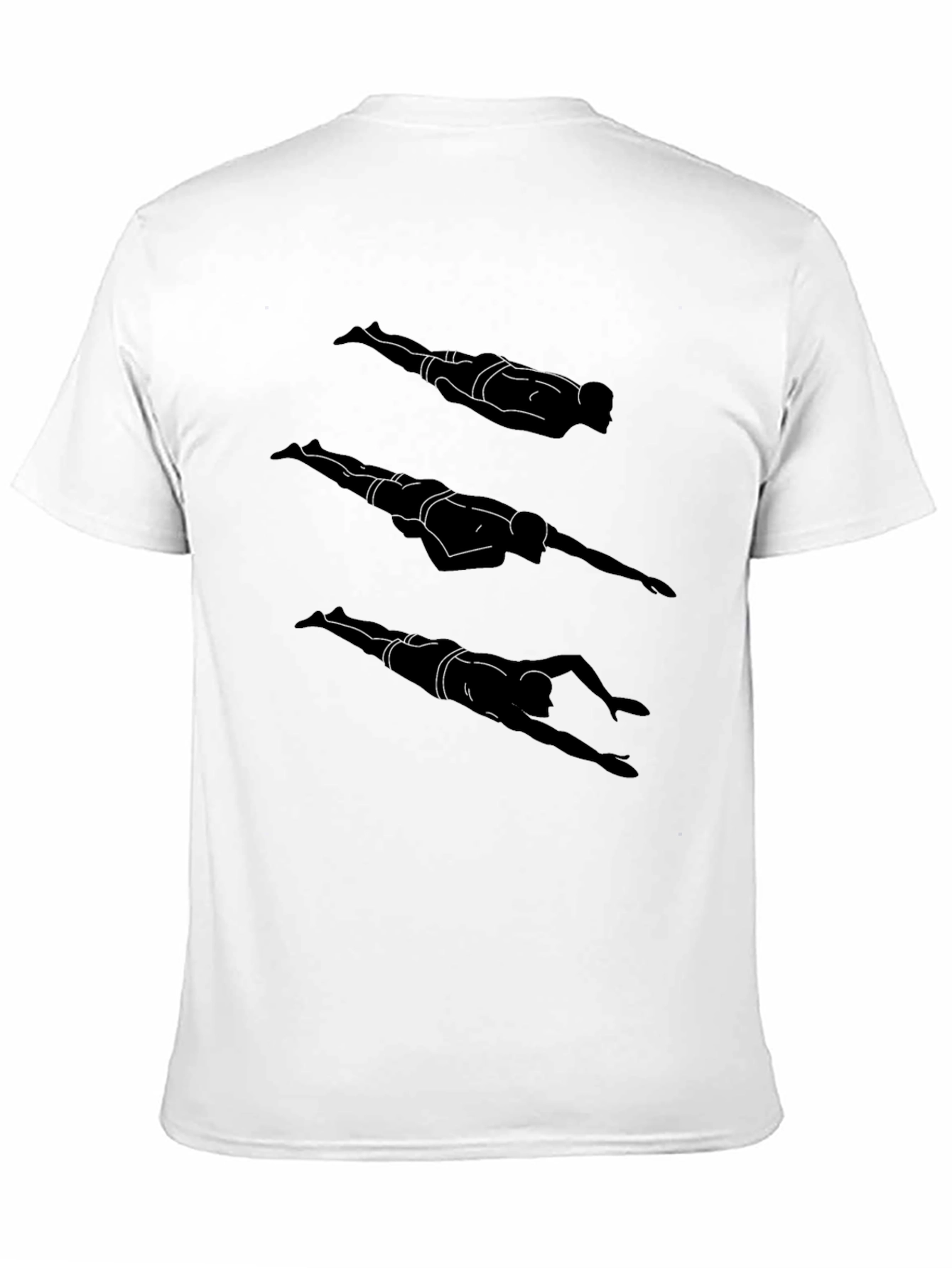 Swimmer Silhouette Graphic T-Shirt - Stylish Black Tee