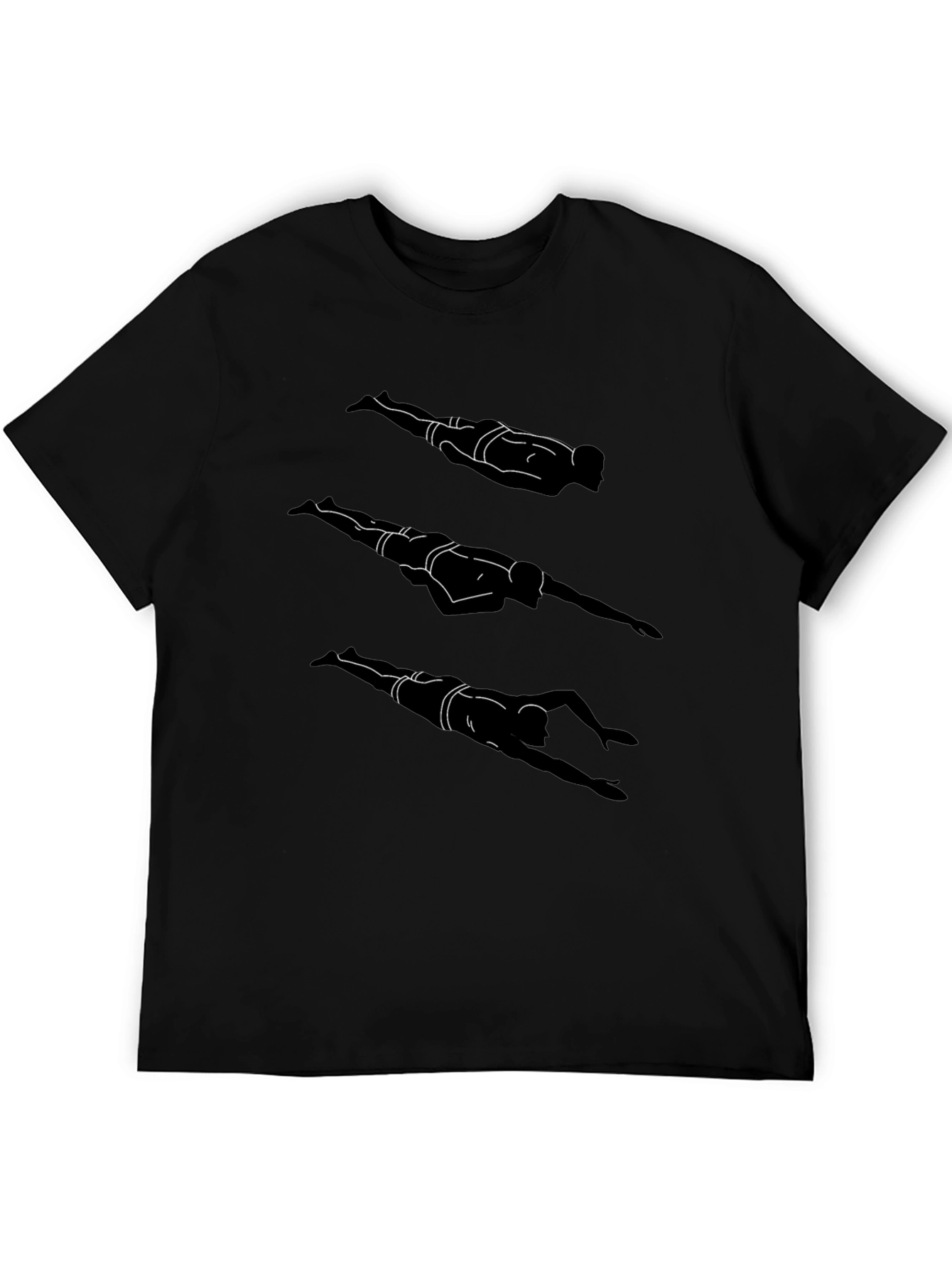 Swimmer Silhouette Graphic T-Shirt - Stylish Black Tee