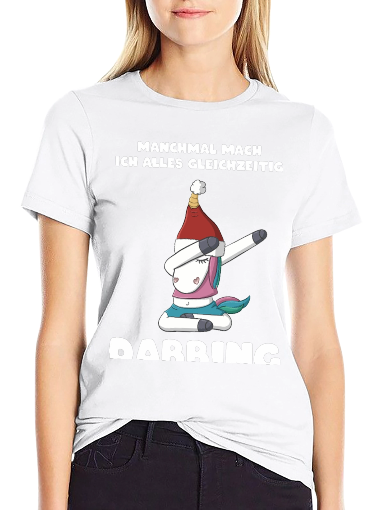 Funny Unicorn Dabbing Christmas T-Shirt